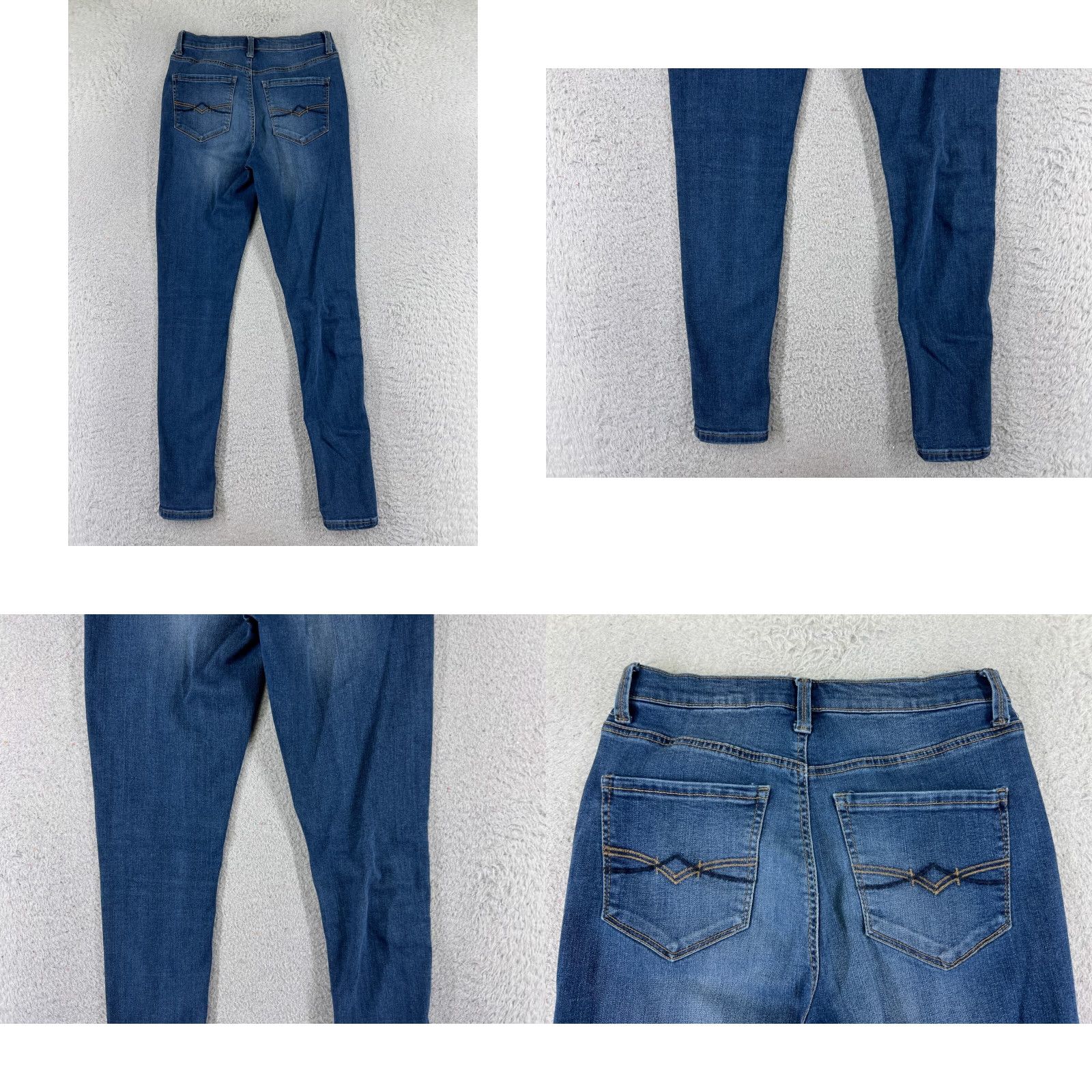 Vintage Mudd Jeans Women 5 Blue Denim Skinny FLX Stretch High Rise 24x28 Cotton Blend Regular 5-Pocket Distressed Comfort Pockets Button USA Vintage: No Size 27" / US 4 / IT 40 - 9 Thumbnail
