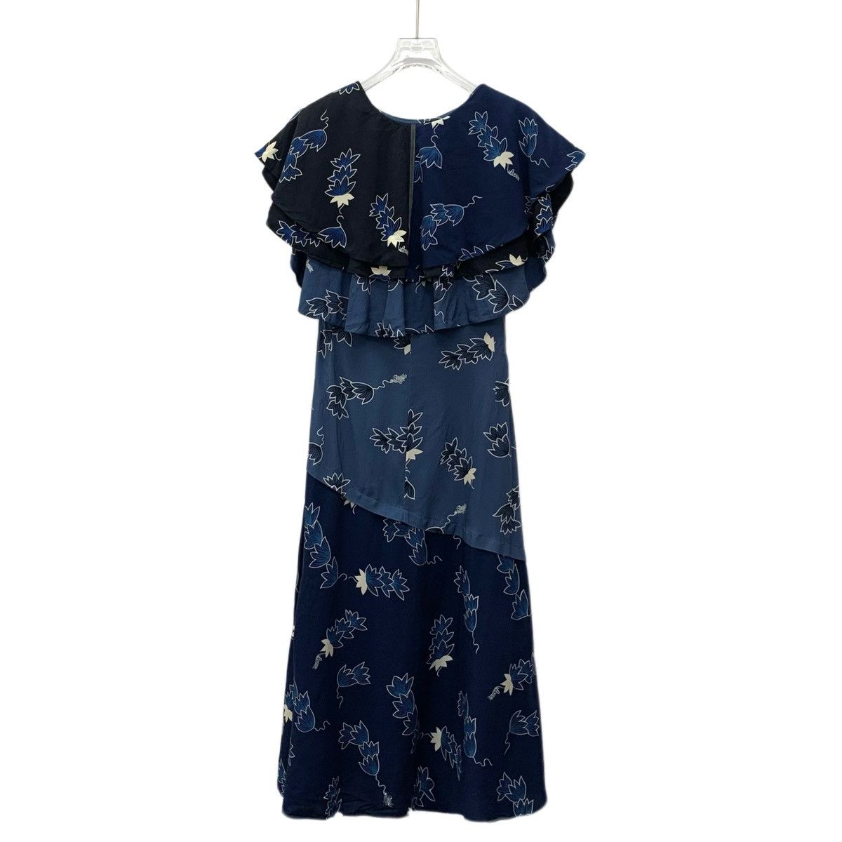 Loewe Loewe navy blue floral all-over print V-neck dress Size XS / US 0-2 / IT 36-38 - 2 Thumbnail