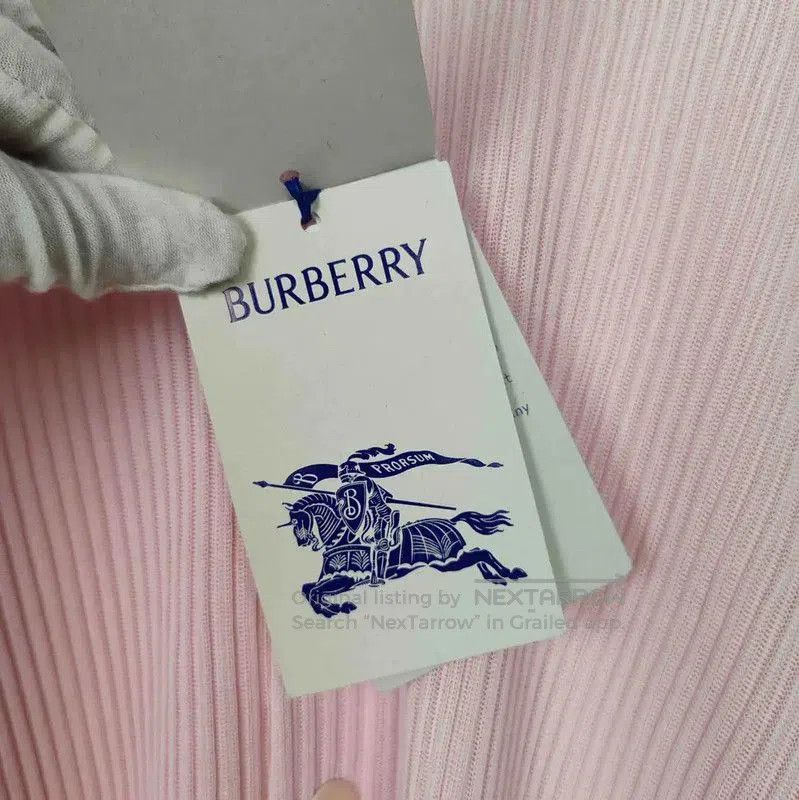 Burberry Burberry Pink Ribbed Knit Cardigan for Women. Size M / US 6-8 / IT 42-44 - 3 Thumbnail
