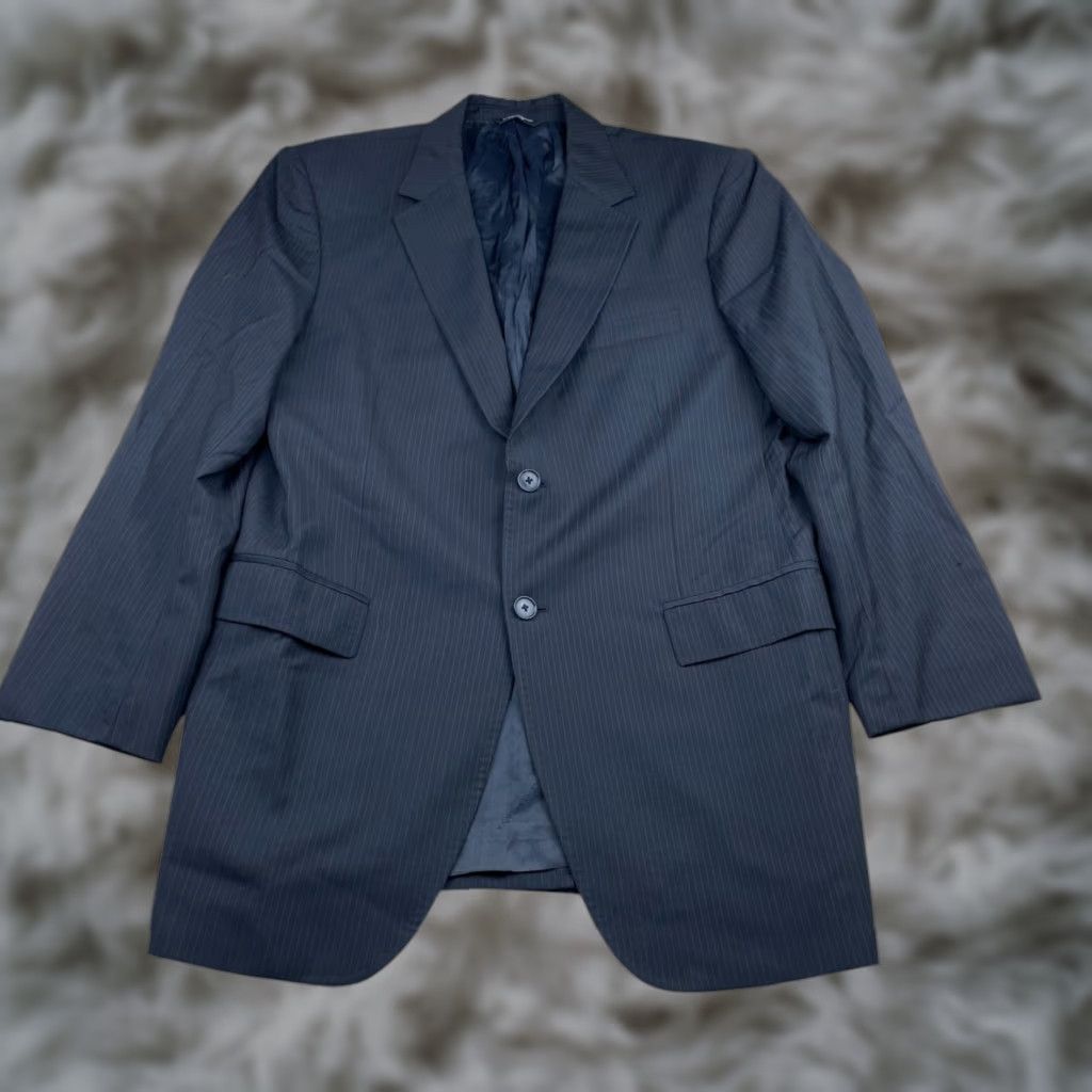 Dolce & Gabbana Dolce & Gabbana Men's 100% Wool 2-Button Blazer Dark Navy Stripe Italy 44R Size 44R - 1 Thumbnail