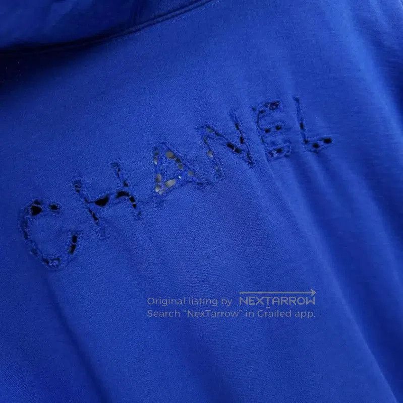 Chanel Chanel Blue Cotton Ladies Cardigan, Size L . Size L / US 10 / IT 46 - 4 Thumbnail