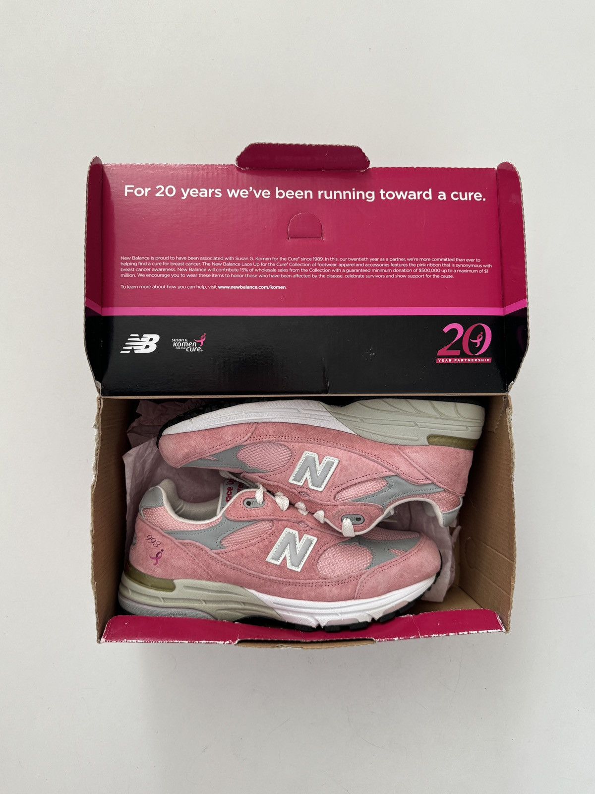 New Balance New Balance 993 Pink 20th Anniversary Breast Size US 7 / IT 37 - 13 Thumbnail