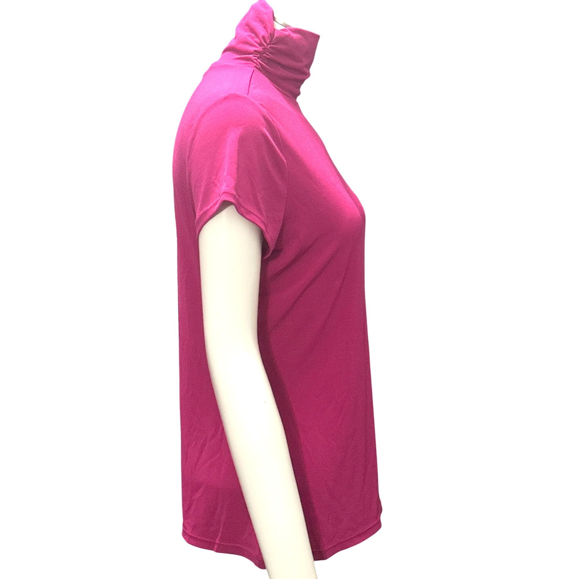 Alfani Alfani Petites PS Fuchsia Pink Mock Turtleneck Stretch Short Size S / US 4 / IT 40 - 9 Thumbnail