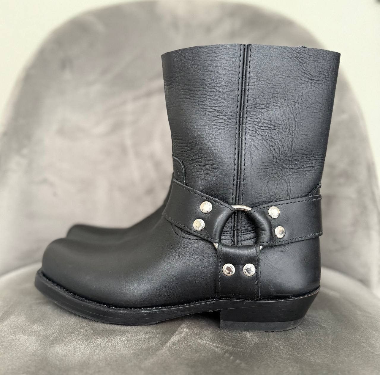 Sancho Boots Sancho Biker Cowboy shortened Black Leather Womens Boots Size US 7 / IT 37 - 6 Thumbnail