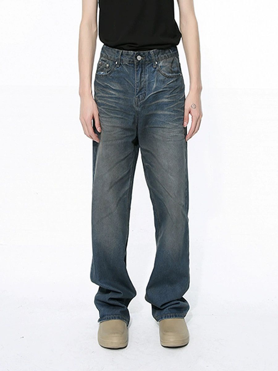 Jean American high street tie-dye wrinkled distressed jeans Size US 32 / EU 48 - 1 Thumbnail