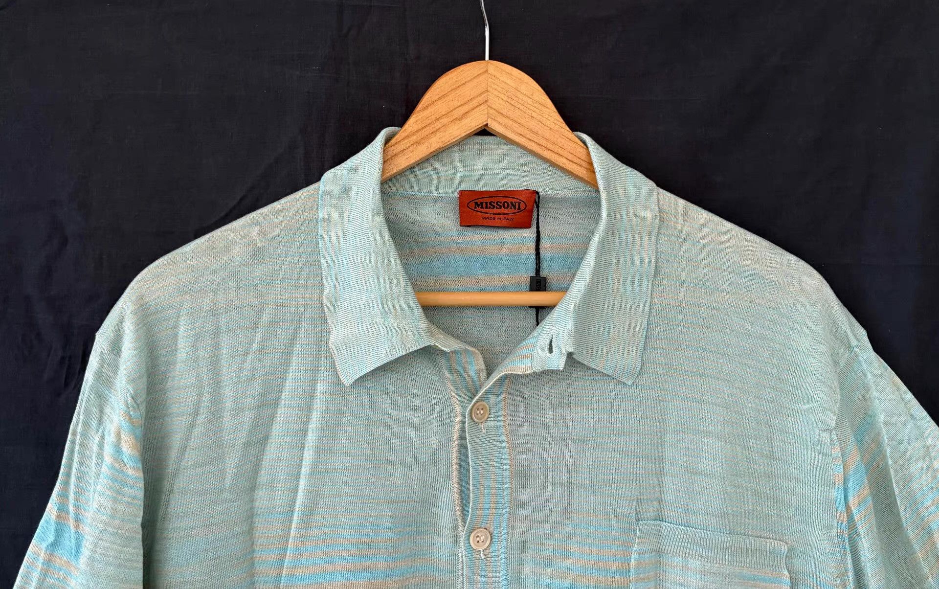 Missoni Missoni Men's Wavy Stripe Polo Shirt Ｑ21 Size US L / EU 52-54 / 3 - 3 Thumbnail