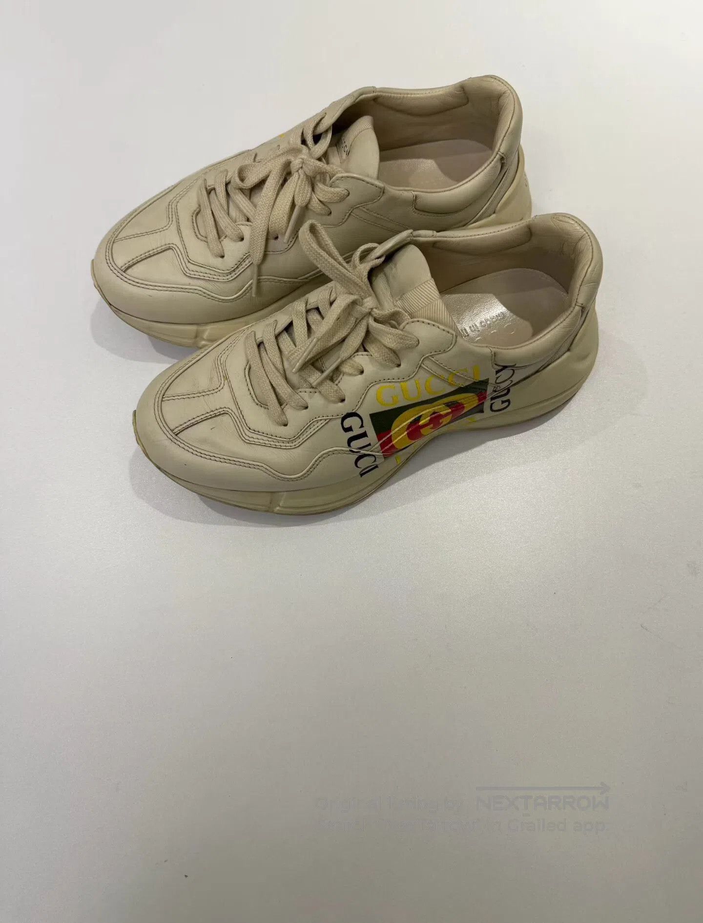 Gucci Guicci White Vintage Square Logo Dad Shoes| Size US 6 / EU 39 - 1 Thumbnail