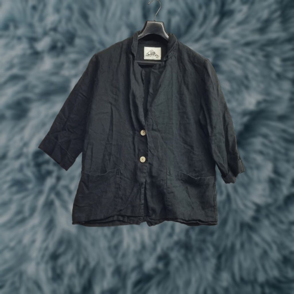 Sugar Sugar Candy Mountain Blazer Womens XS Jacket Linen Solid Long Sleeve Button Pockets 100% Blazer Coat Light Size XS / US 0-2 / IT 36-38 - 1 Thumbnail