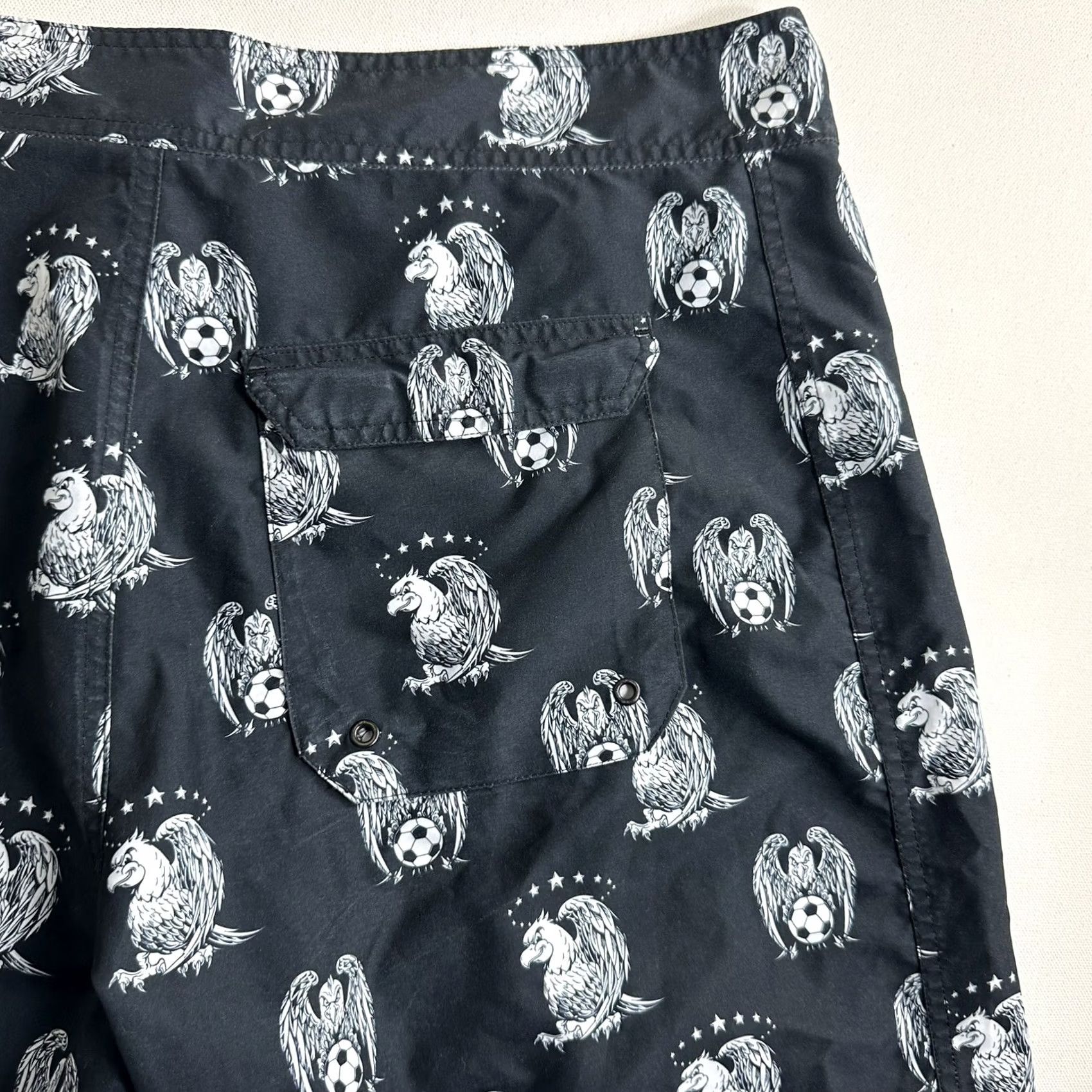 Nike Nike x Mr Cartoon Team USA Swim Trunk Board Short Black/White 387175-010 Size 34 Mens Black Board Shorts USA Cartoon 90s? Size US 34 / EU 50 - 6 Thumbnail