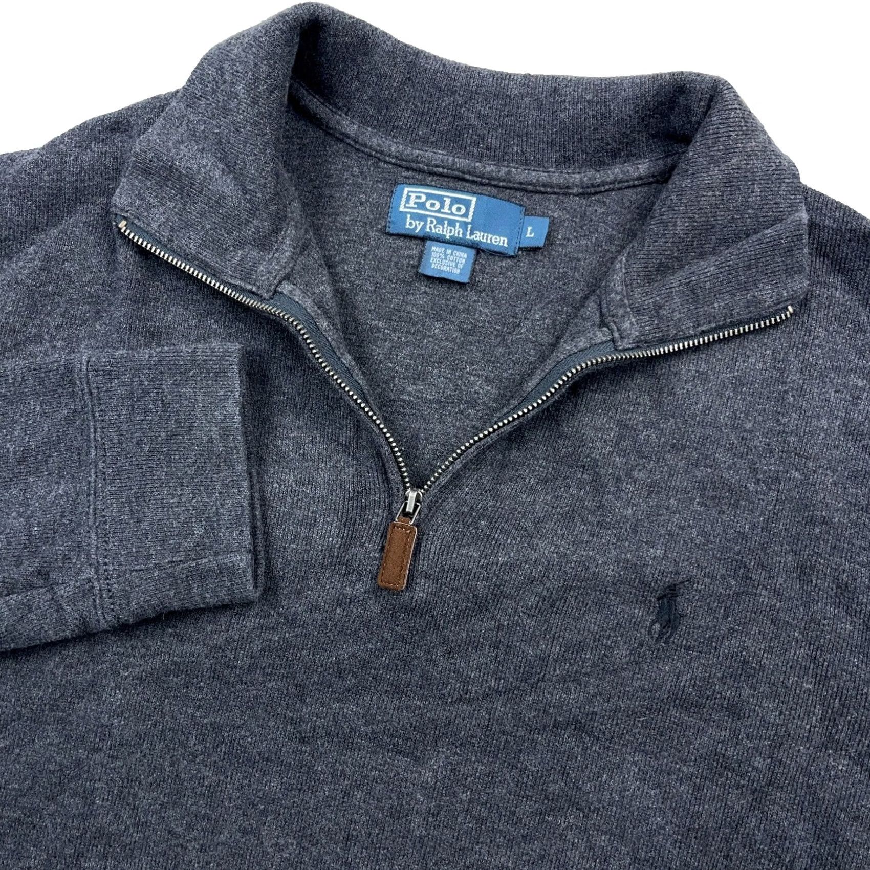 Polo Ralph Lauren Polo Ralph Lauren Sweater Men L Gray Pullover 1/4 Zip Mock Neck Solid Knit Logo Embroidered Vintage? No Size US L / EU 52-54 / 3 - 2 Thumbnail