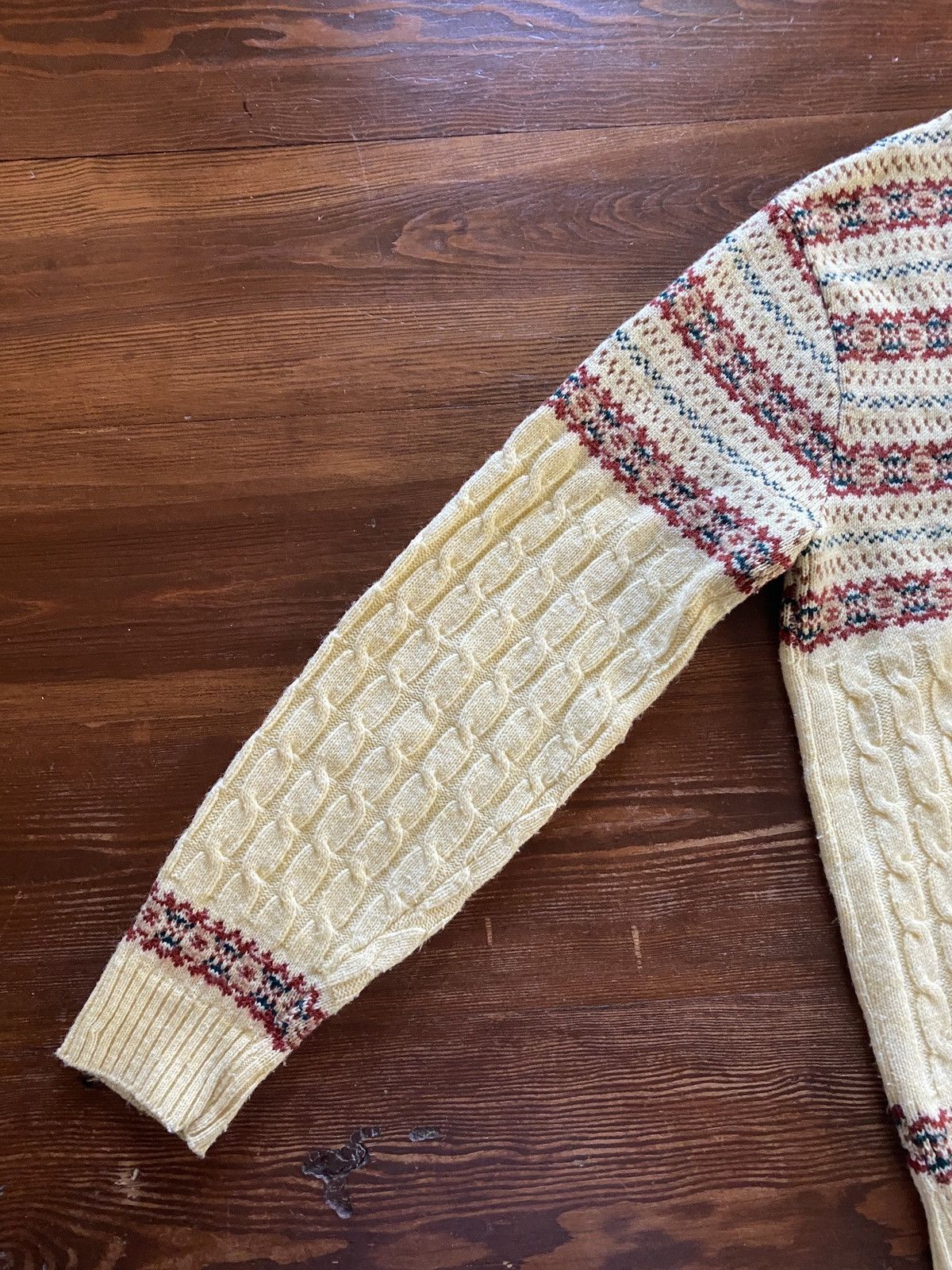 Vintage Vintage 60’s Lord Jeff Textile Pattern Cable Knit Sweater Size US XL / EU 56 / 4 - 7 Thumbnail