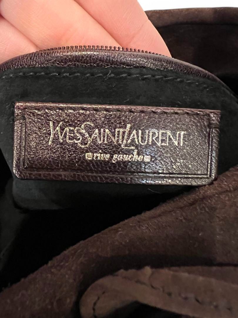 Yves Saint Laurent Saint Laurent - Suede Leather Bordeaux Red Shoulder Bag Size ONE SIZE - 3 Thumbnail
