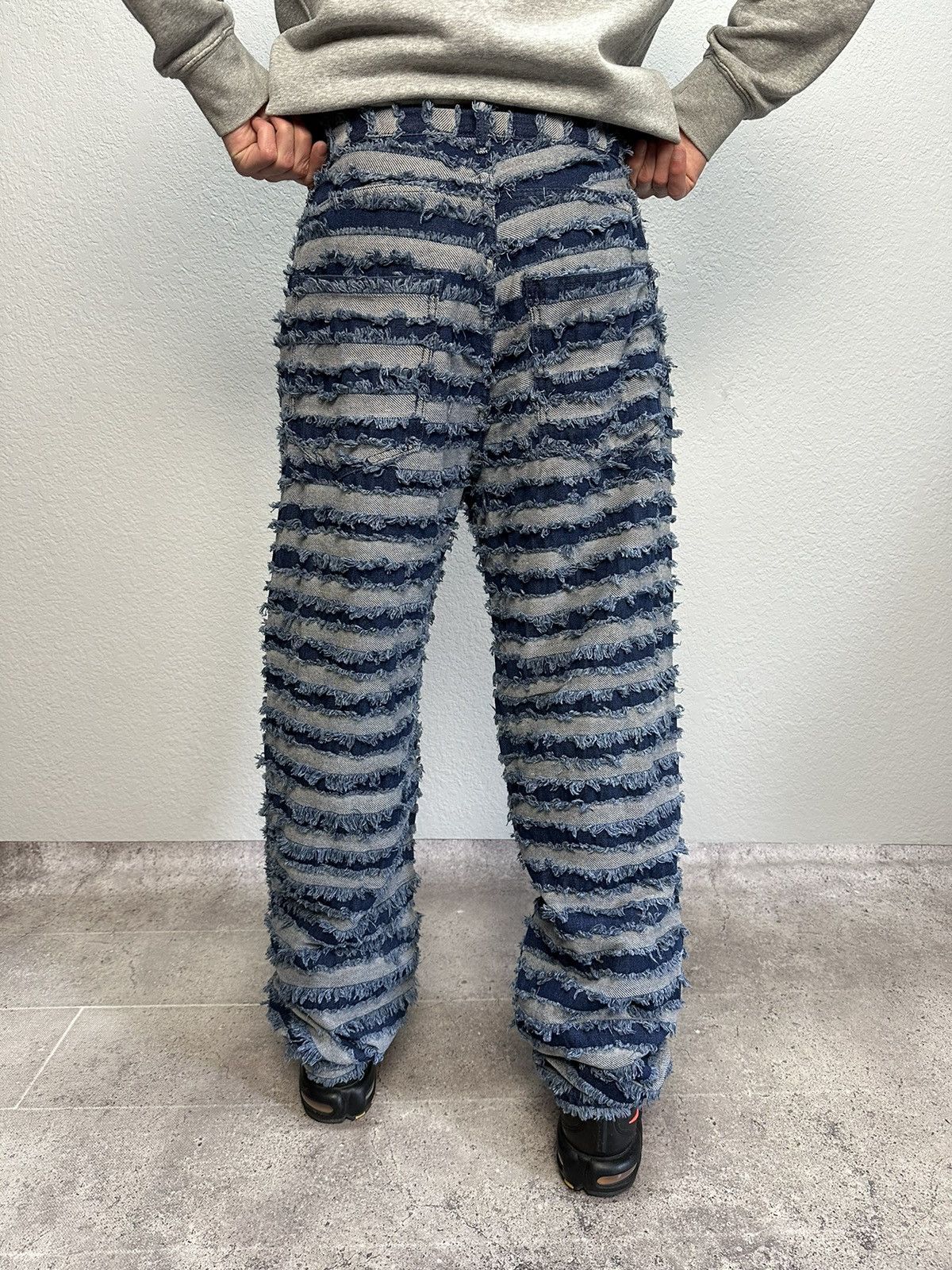 Japanese Brand × Vintage Vintage Junya Watanabe Balenciaga Style Denim Jeans Y2K Size US 33 - 3 Thumbnail