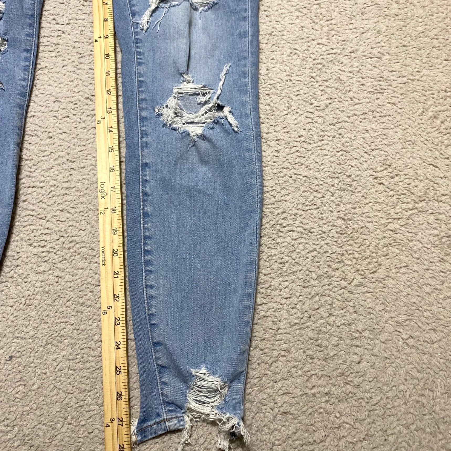 American Eagle Outfitters American Eagle Jeans Womens 4 Blue Denim High Rise Jegging Medium Wash Distress Size 27" / US 4 / IT 40 - 3 Thumbnail
