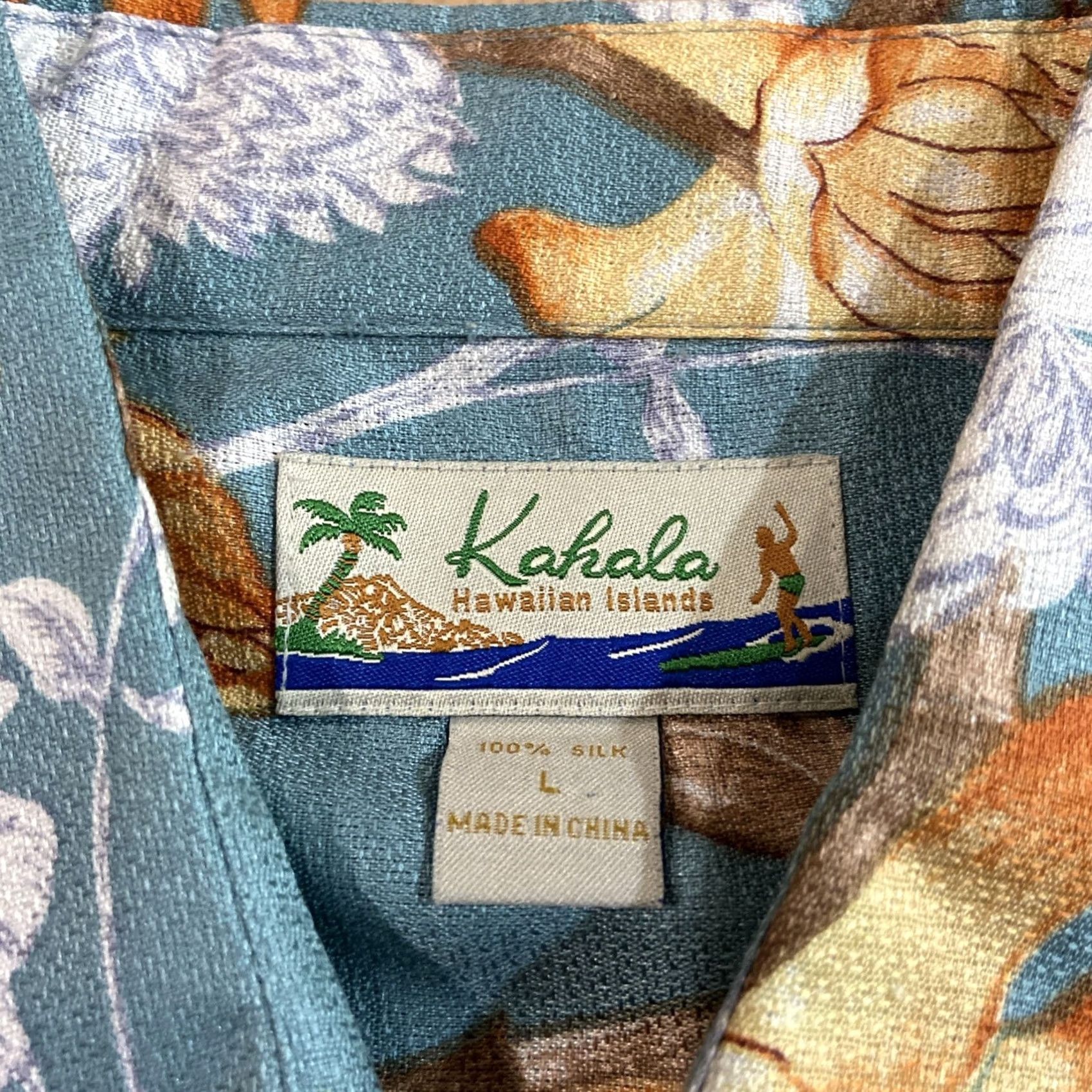 Vintage Kahala Hawaiian Shirt Mens XL Blue Silk Floral Aloha Hula Palm Camp Pocket Button-Up Short Sleeve Vintage No (if allowed) Size US XL / EU 56 / 4 - 2 Thumbnail