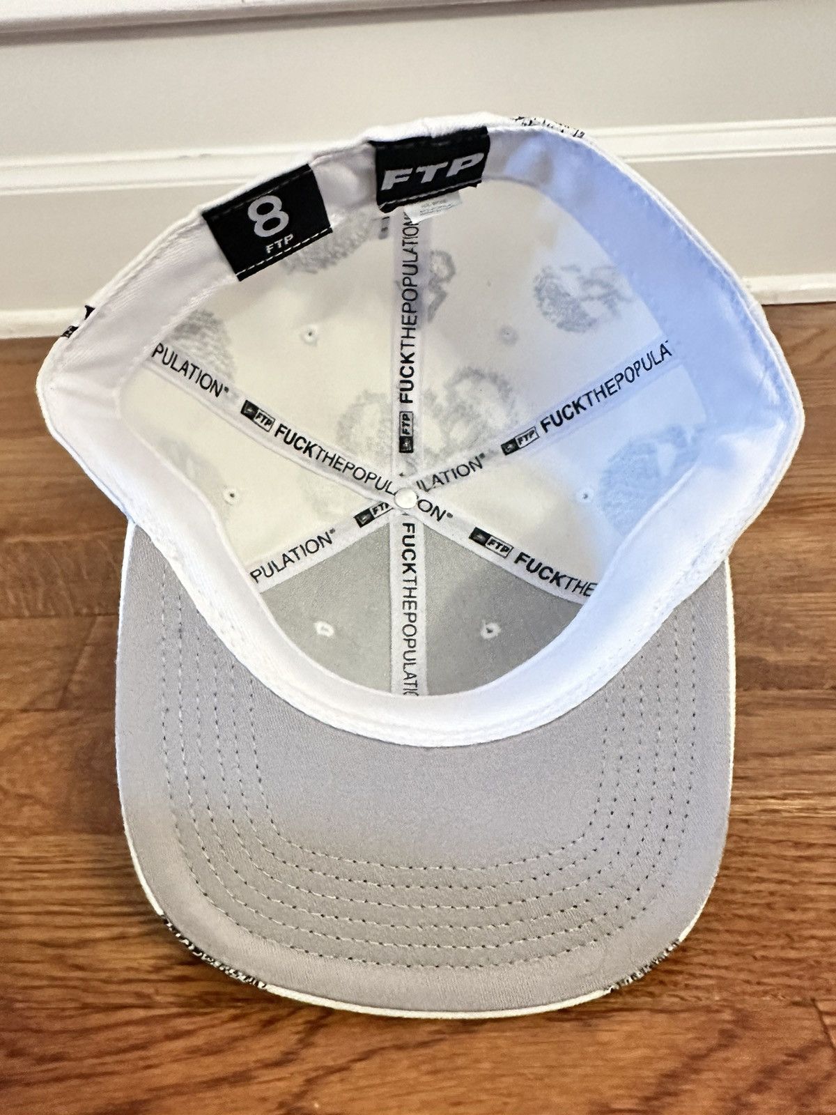 Fuck The Population FTP Skull Fitted Hat White Size 8 Size ONE SIZE - 7 Thumbnail
