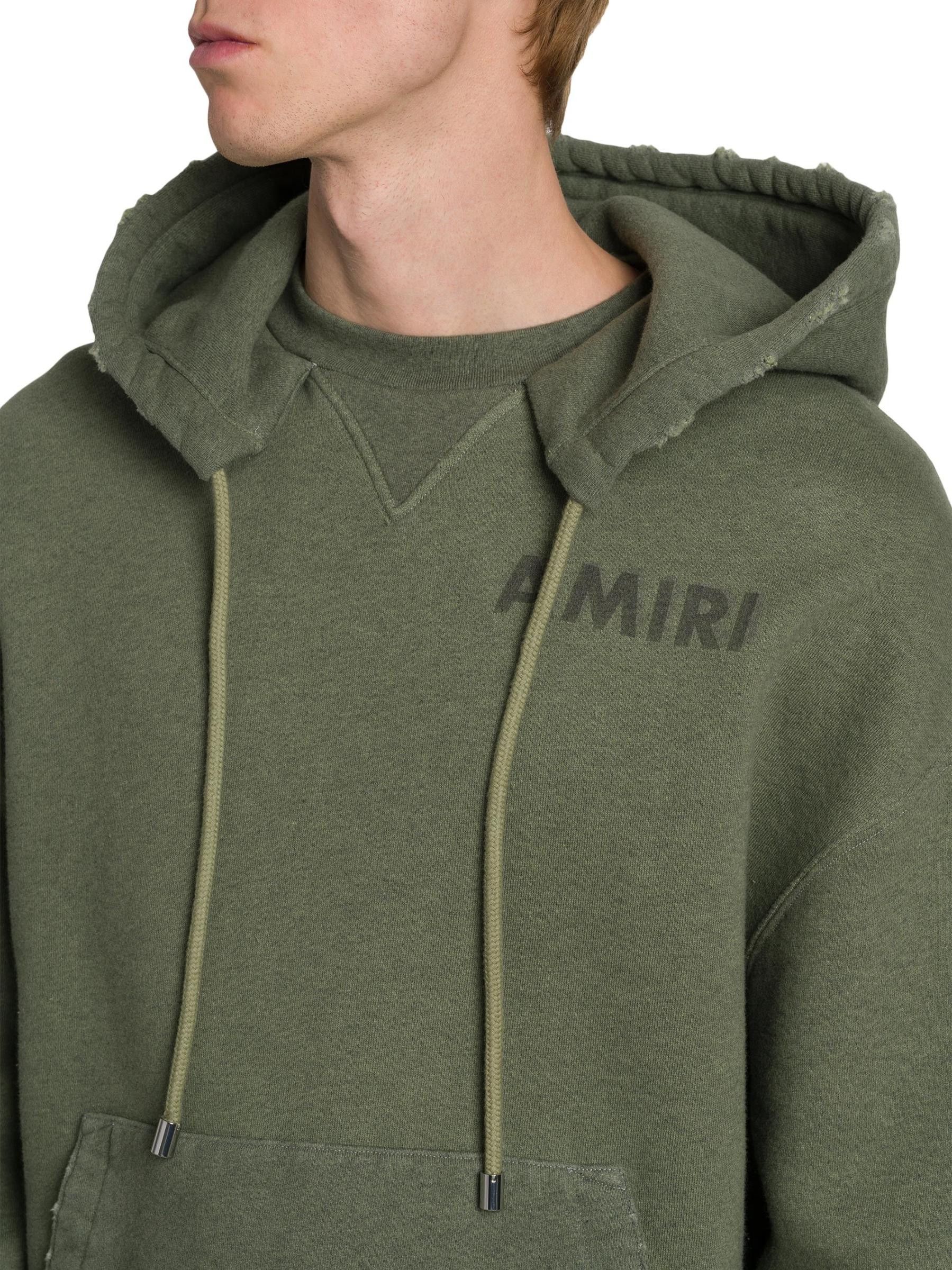 Amiri os11x1225 Stencil Cotton Oversized Hoodie in Olive Green Size US XL / EU 56 / 4 - 5 Thumbnail