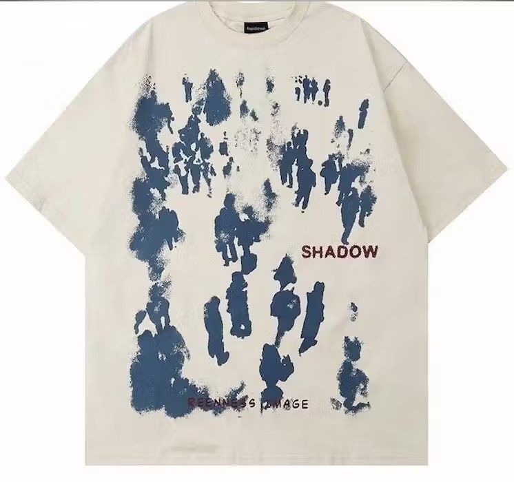 image of Vintage 90's Design Hip Hop Shadow Printed T Shirt, Men's (Size Medium)