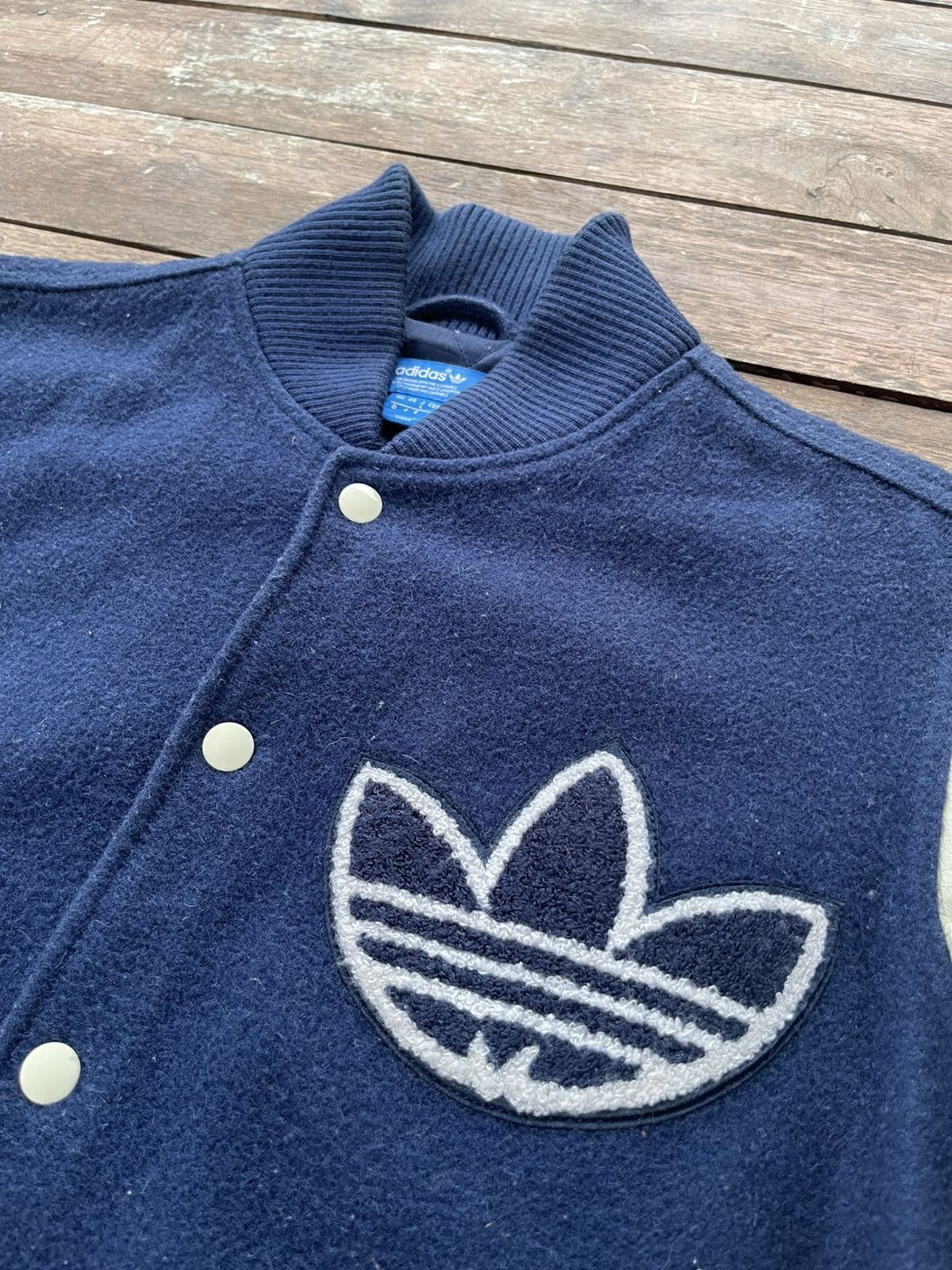 Adidas × Nigo Varsity Jacket Adidas X Nigo Wool And Leather Size US L / EU 52-54 / 3 - 3 Thumbnail