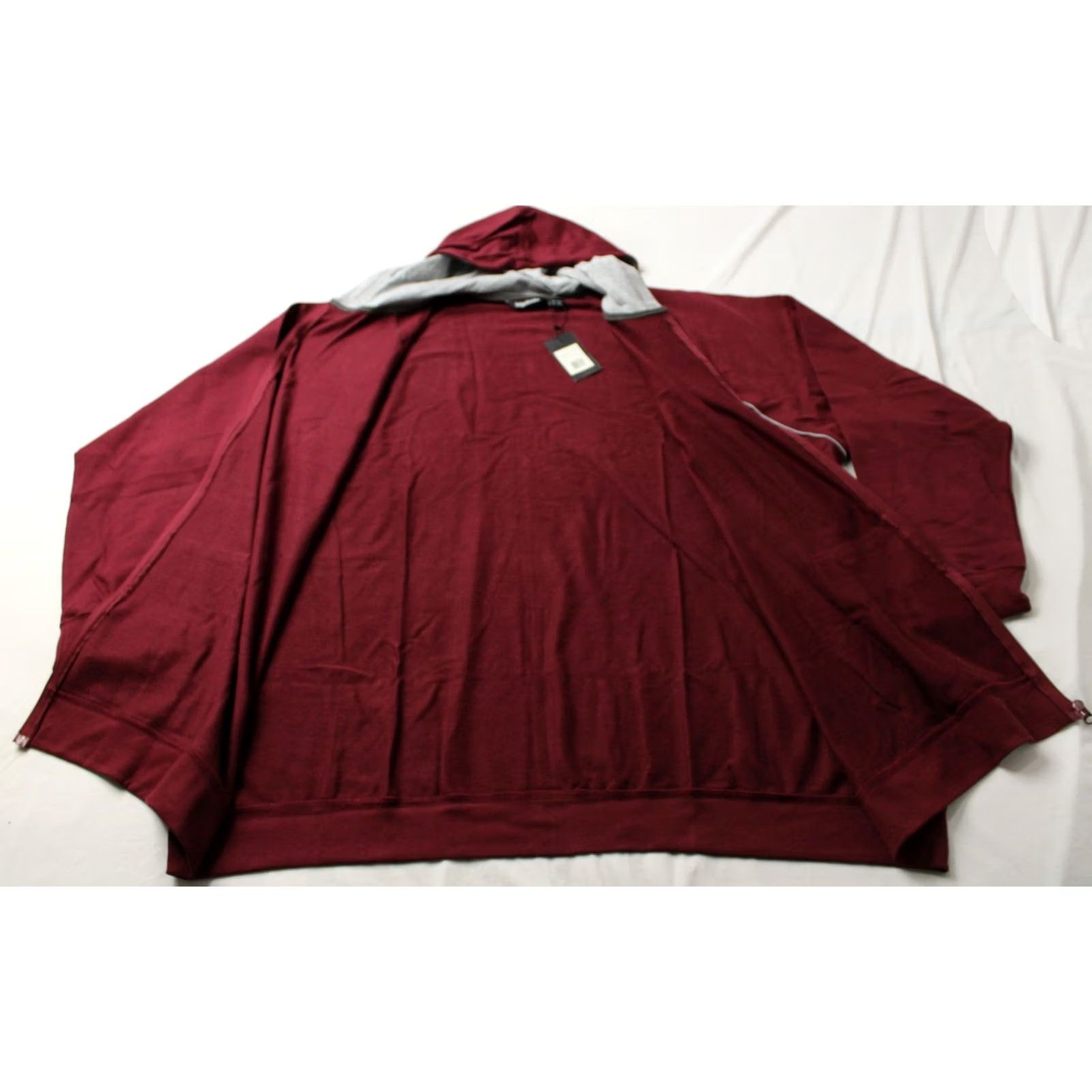 Vintage Bigdude Zip Up Mens 4XL Red Men Contrast Edge Raglan Hoody BL1 Burgundy 5XL Size US XXL / EU 58 / 5 - 3 Thumbnail