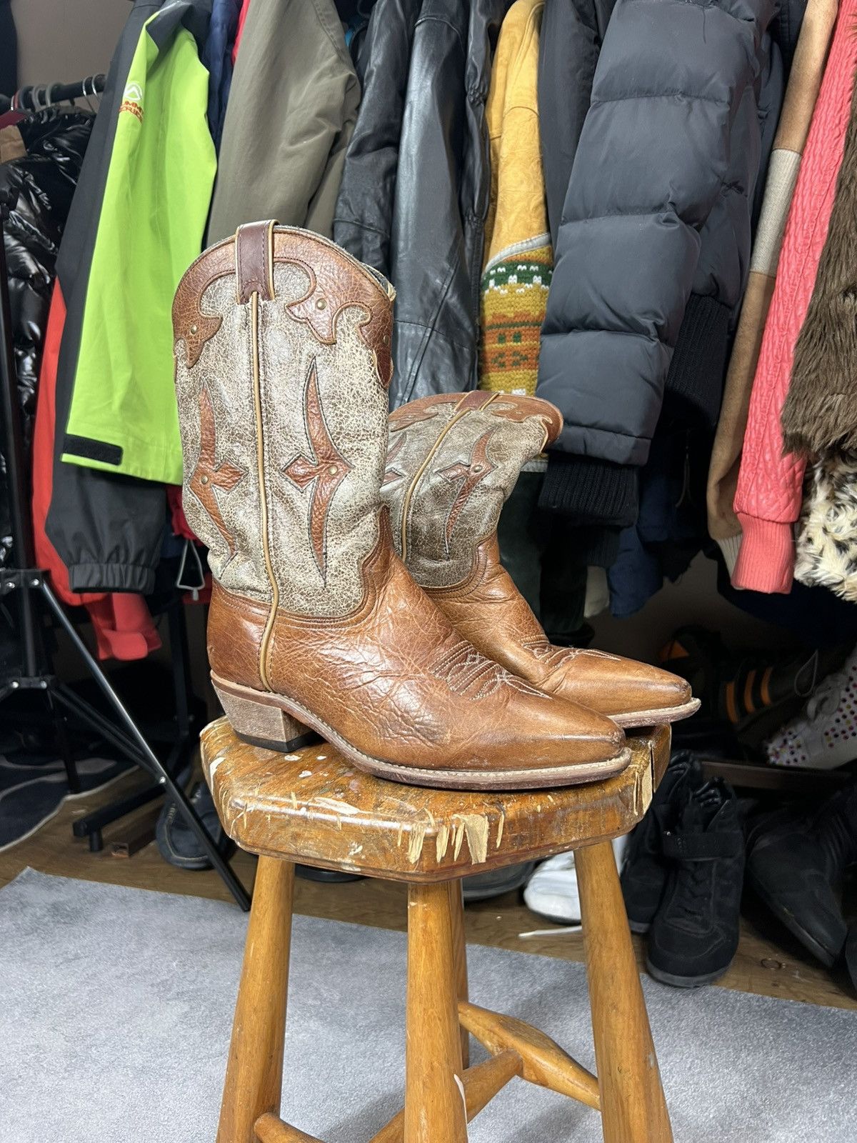 Other MOTO WESTERN GUIDI BUFFALO STYLE LEATHER BOOTS 90s Size US 9 / EU 42 - 4 Thumbnail