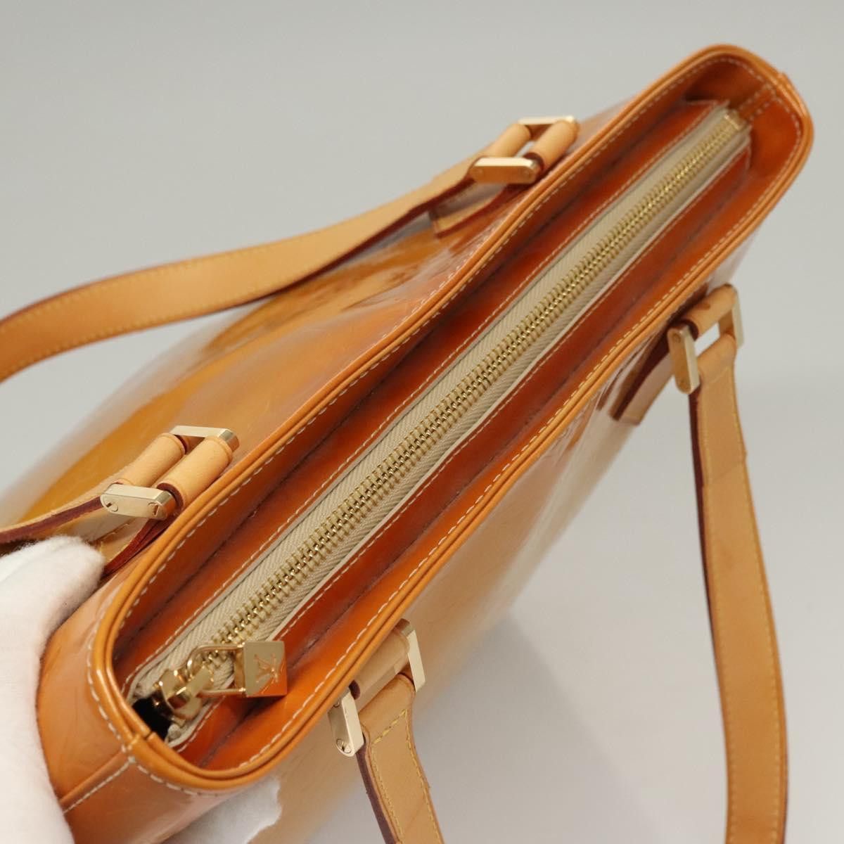 Louis Vuitton LOUIS VUITTON Monogram Vernis Houston Hand Bag Jaune M91121 Size ONE SIZE - 6 Thumbnail