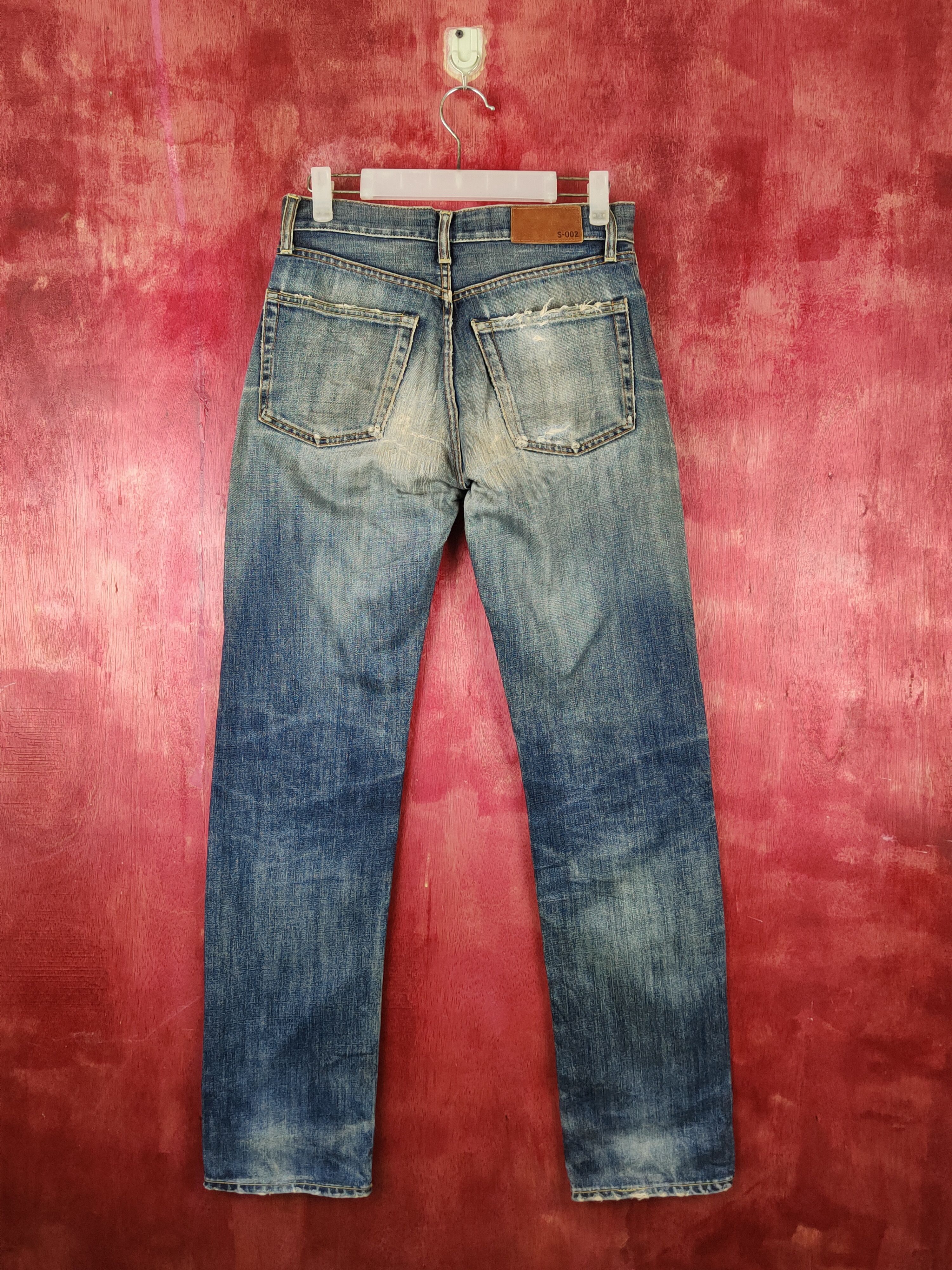 Japanese Brand Uniqlo Dark Blue Distressed Ripped Jeans #S1805 Size US 28 / EU 44 - 8 Thumbnail