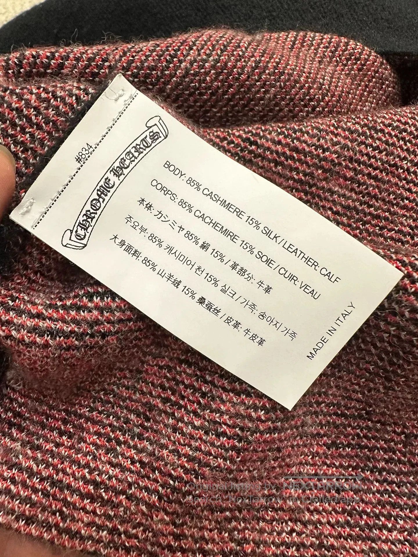 Chrome Hearts Chrome Hearts Mattyboy Red Cross Sweater. Size US XL / EU 56 / 4 - 7 Thumbnail