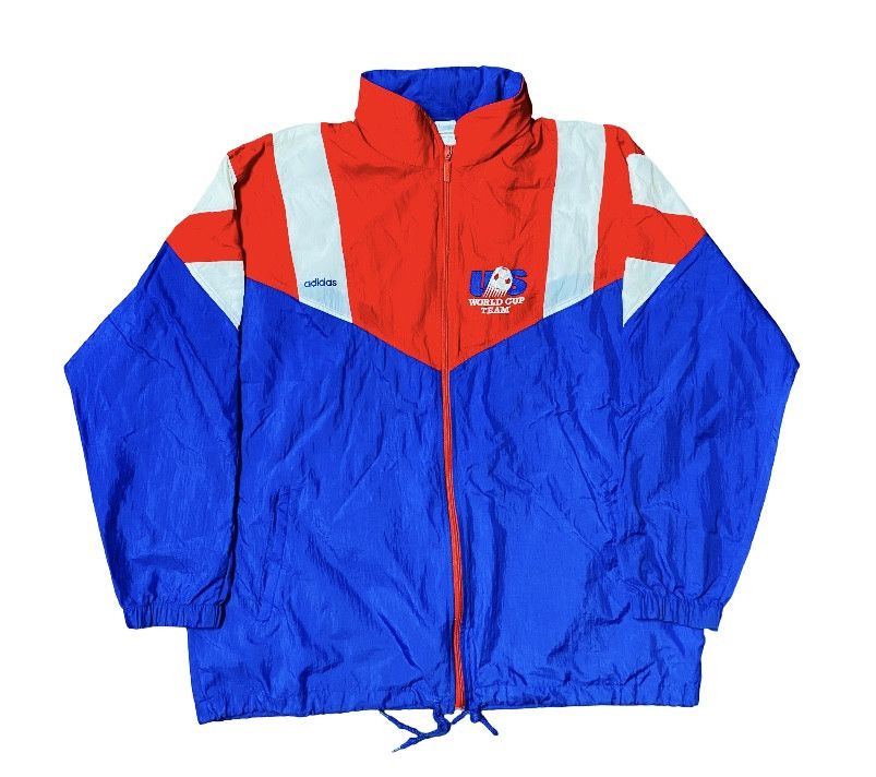 Adidas Rare Vintage 1990s Adidas USA World Cup Team Windbreaker XL Size US XL / EU 56 / 4 - 1 Thumbnail