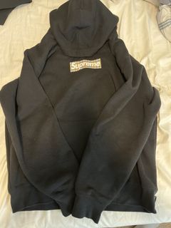 Supreme Burberry Box Logo Hooded Sweatshirt Black