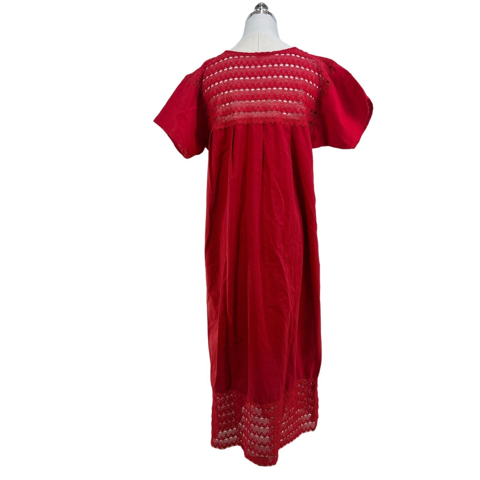 Handmade Handmade Embroidered Floral Mexican Dress Red Size M / US 6-8 / IT 42-44 - 11 Thumbnail