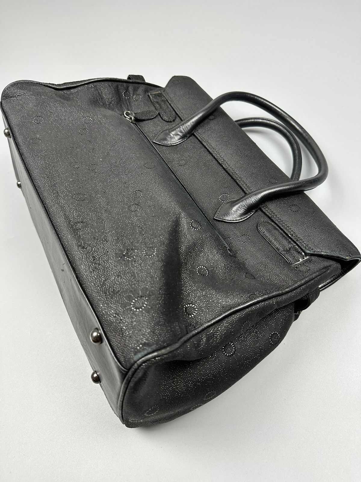 Handmade × If Six Was Nine 🔥Sick🔥Hermes Birkin Inspired Black Suede Leather Handle Bag Size ONE SIZE - 14 Thumbnail