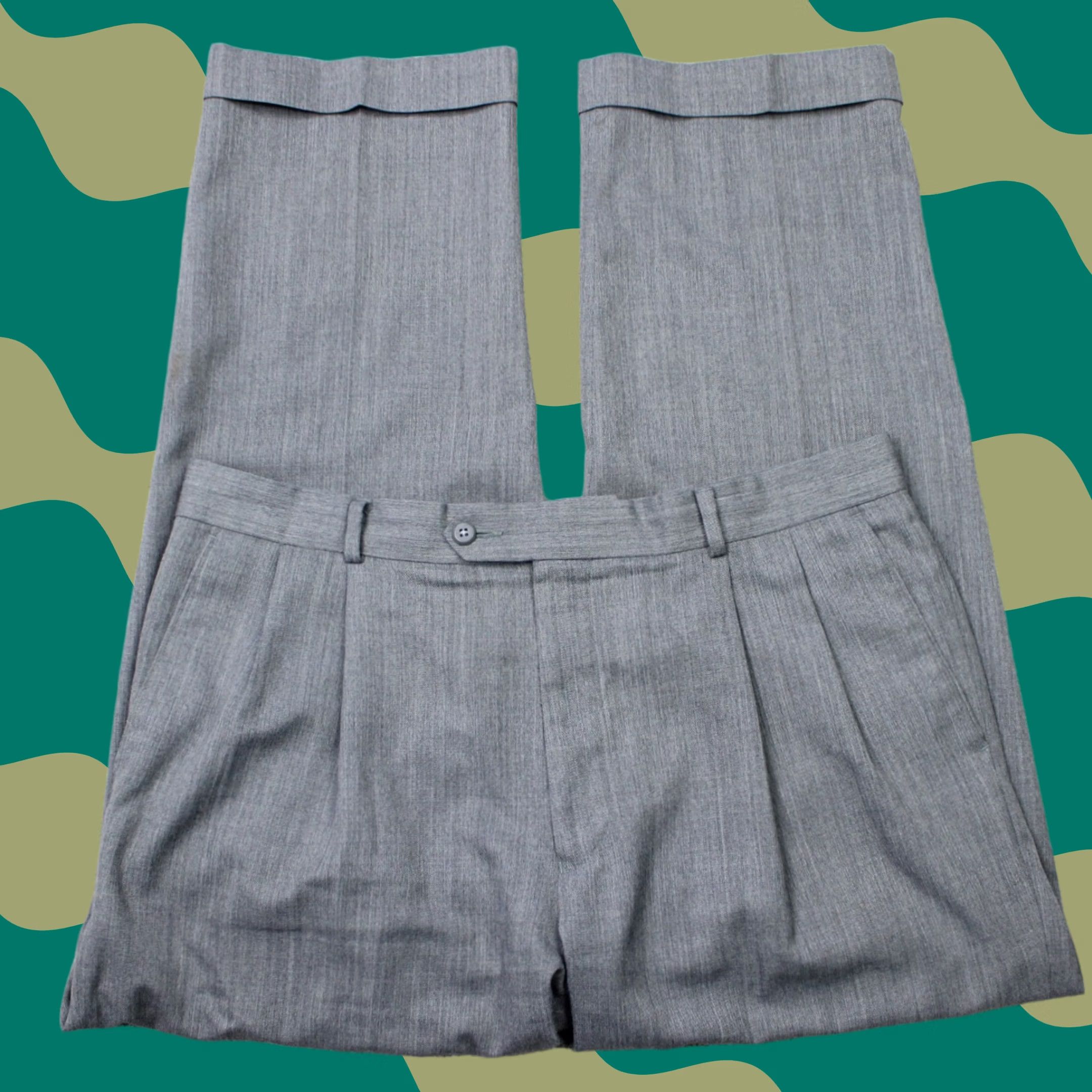 Joseph Joseph & Feiss International Pants Mens 38x30 Gray Pleated Cuffed Wool Dress Pants Size US 38 / EU 54 - 1 Thumbnail