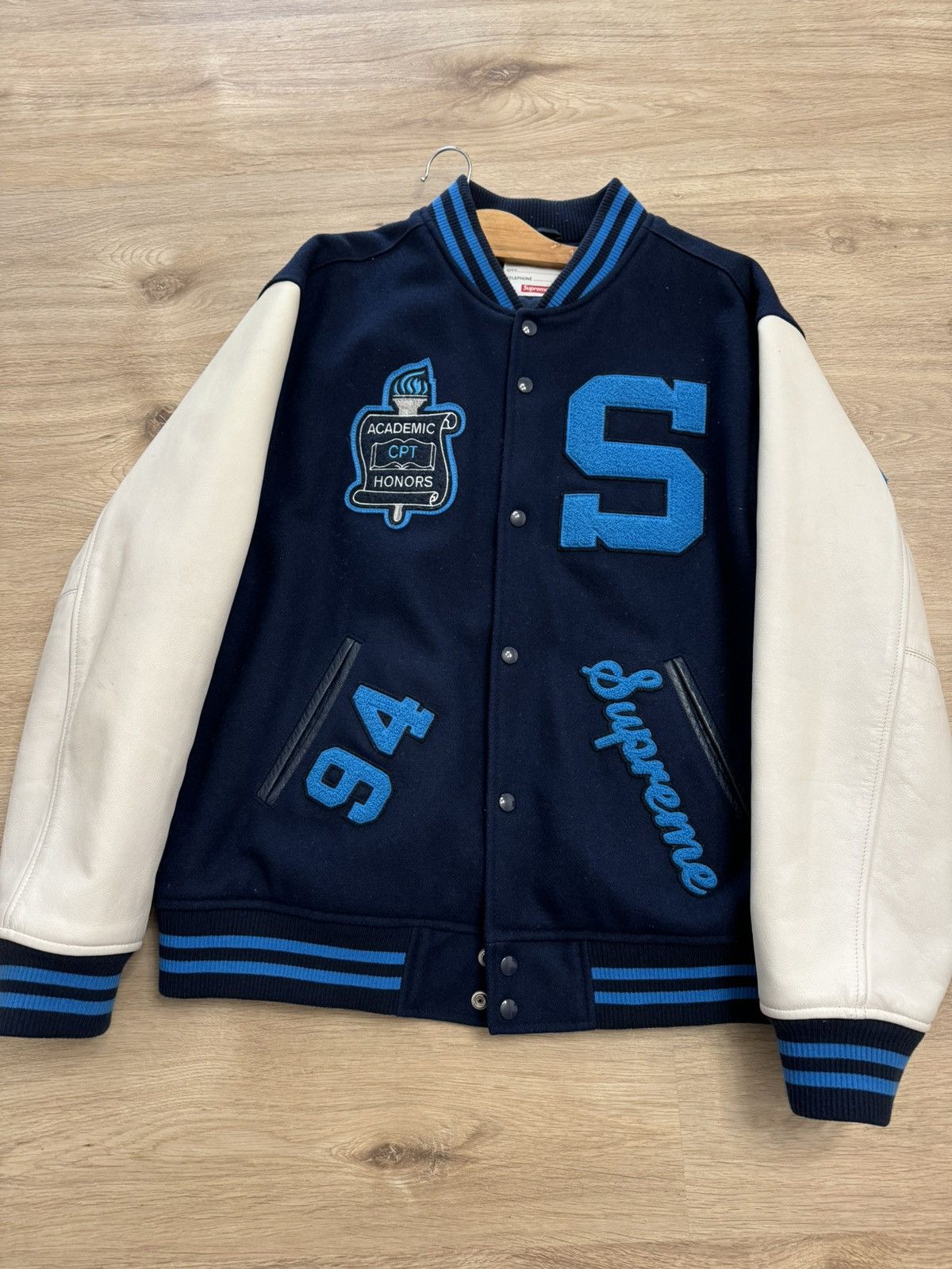ジャケット・アウター supreme team varsity jacket navy Supreme Team Varsity Jacket Navy Men's - FW19 - US