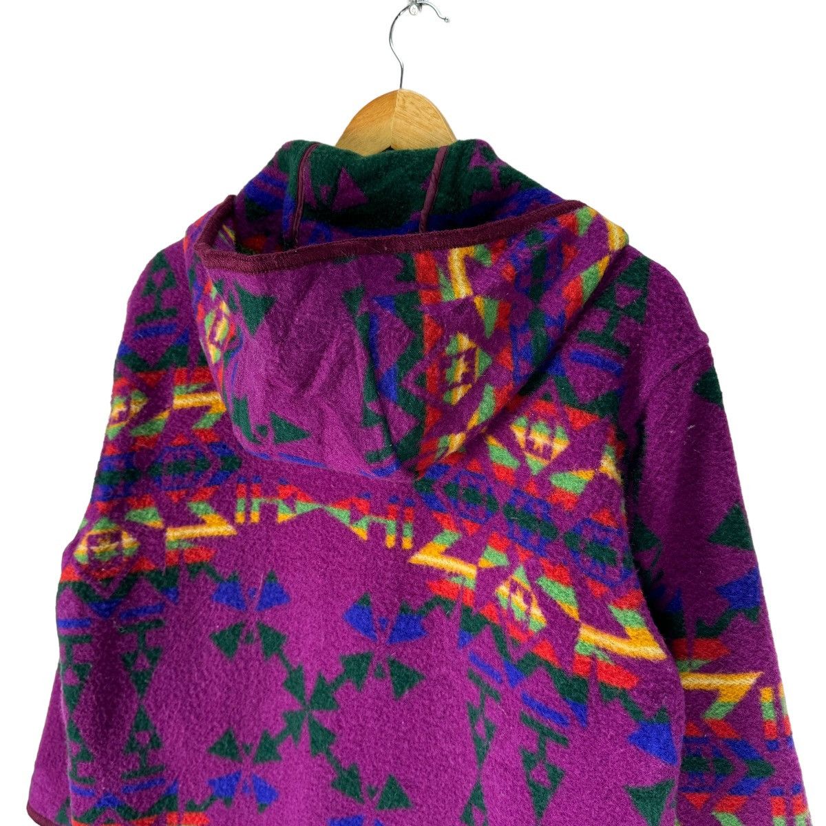 Benetton ⚡️UNITED COLORS OF BENETTON HOODIE FUR NAVAJO JACKET Size M / US 6-8 / IT 42-44 - 5 Thumbnail