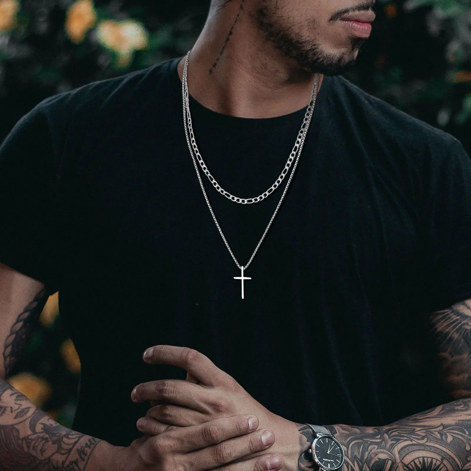 Vintage Cross Necklace for Men Boy Size ONE SIZE - 2 Thumbnail