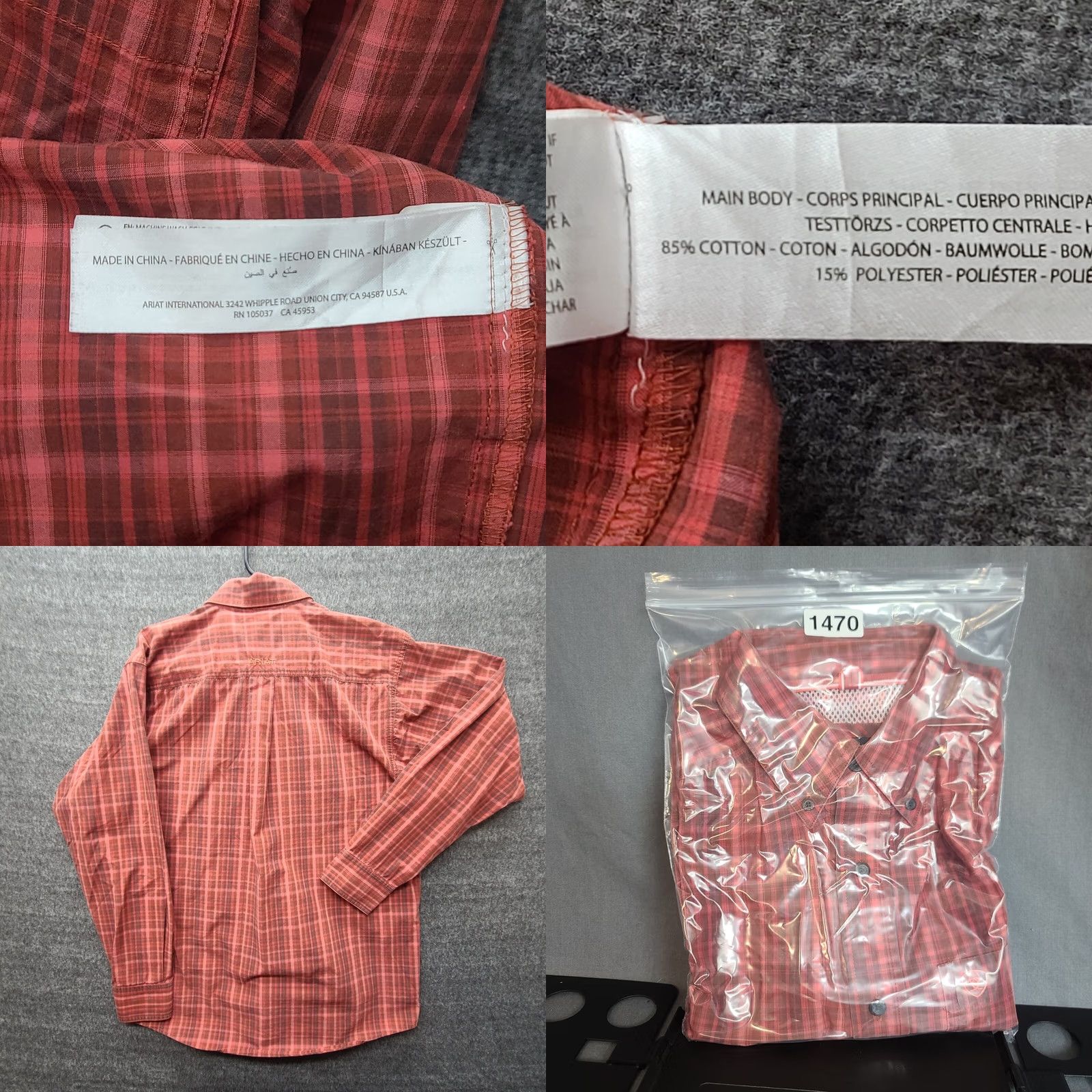 Ariat Ariat Pro Series Shirt Mens S Red Long Sleeve Button Down Collared Cowboy Western Plaid Size US S / EU 44-46 / 1 - 8 Thumbnail