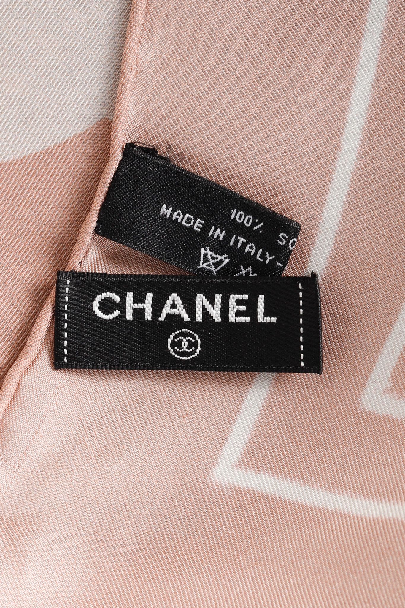 Chanel Chanel Dusty Rose & Black CC Cityscape-Print Silk Scarf Size ONE SIZE - 6 Thumbnail