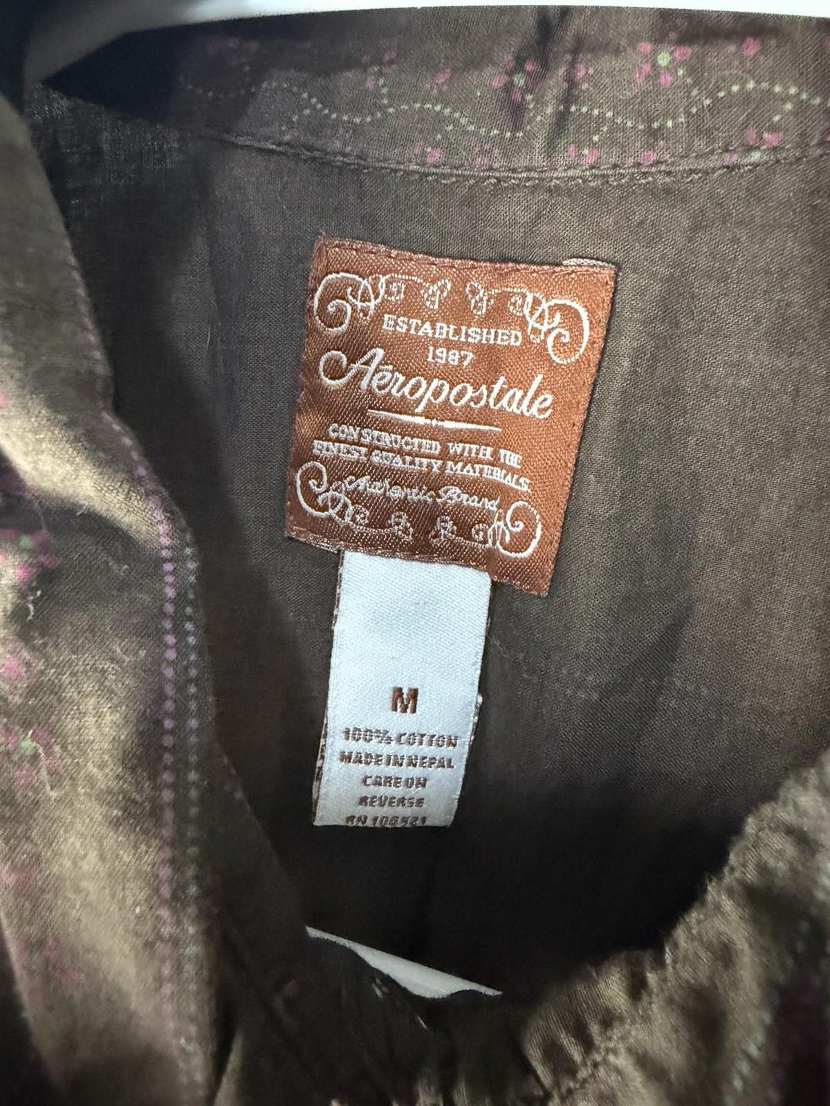 Aeropostale Y2K Aeropostale Western Pearl Snap Shirt Brown Floral M Size M / US 6-8 / IT 42-44 - 7 Thumbnail