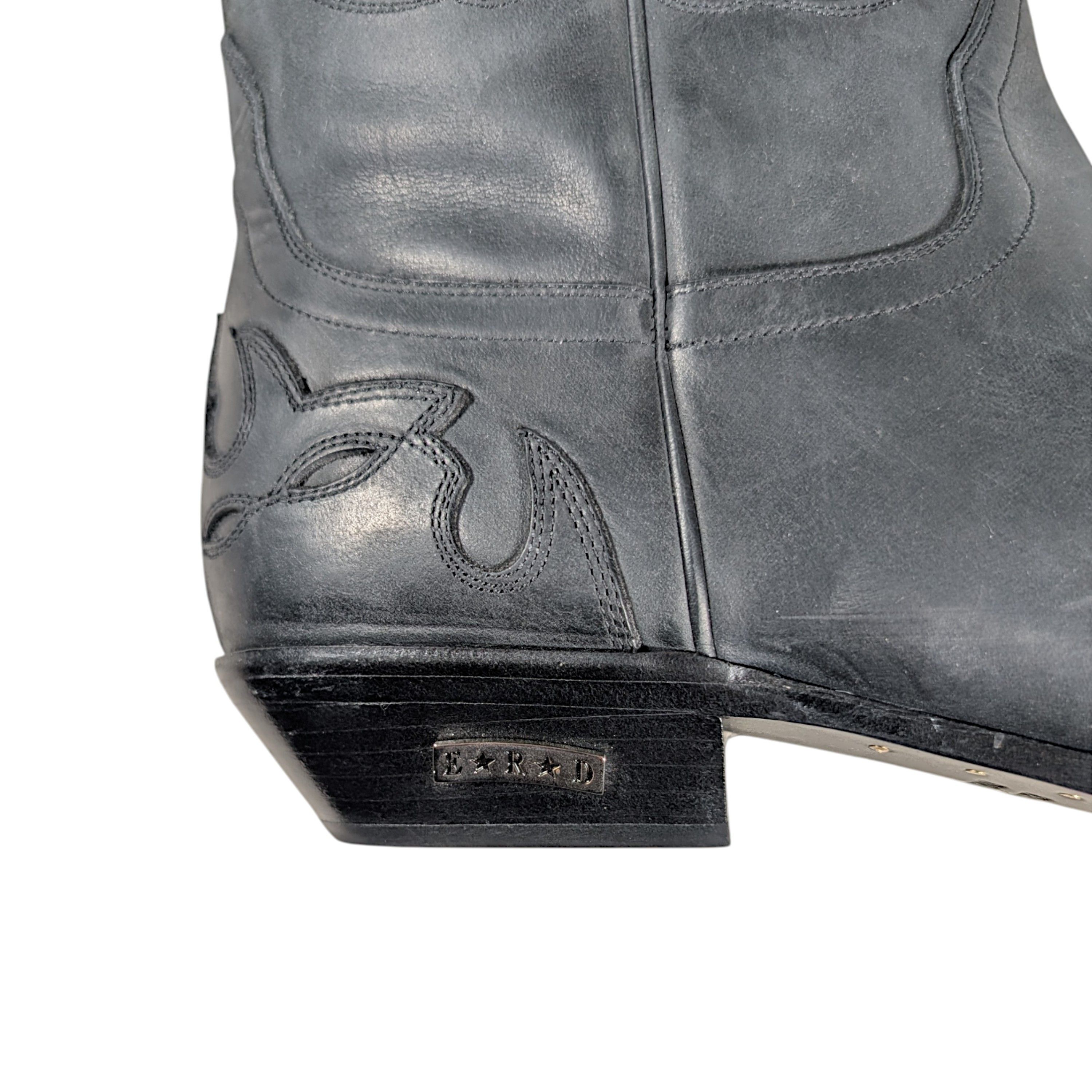 Enfants Riches Deprimes ERD Duct Tape Black Leather Cowboy Boots SSENSE Exclusive Size US 9 / EU 42 - 4 Thumbnail