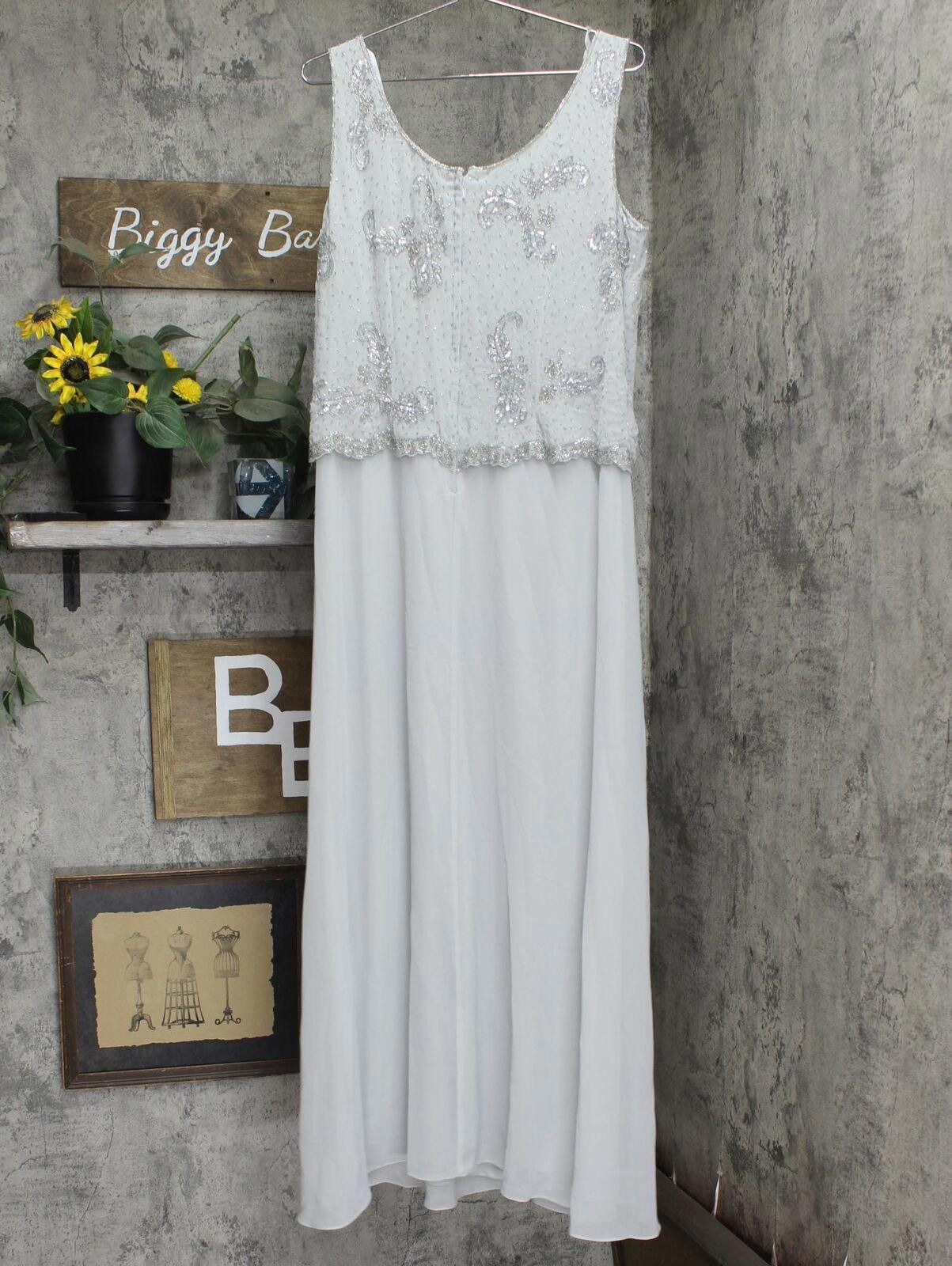 NWT J Kara Gown Dress with Dress Silver Gray / Multi 10