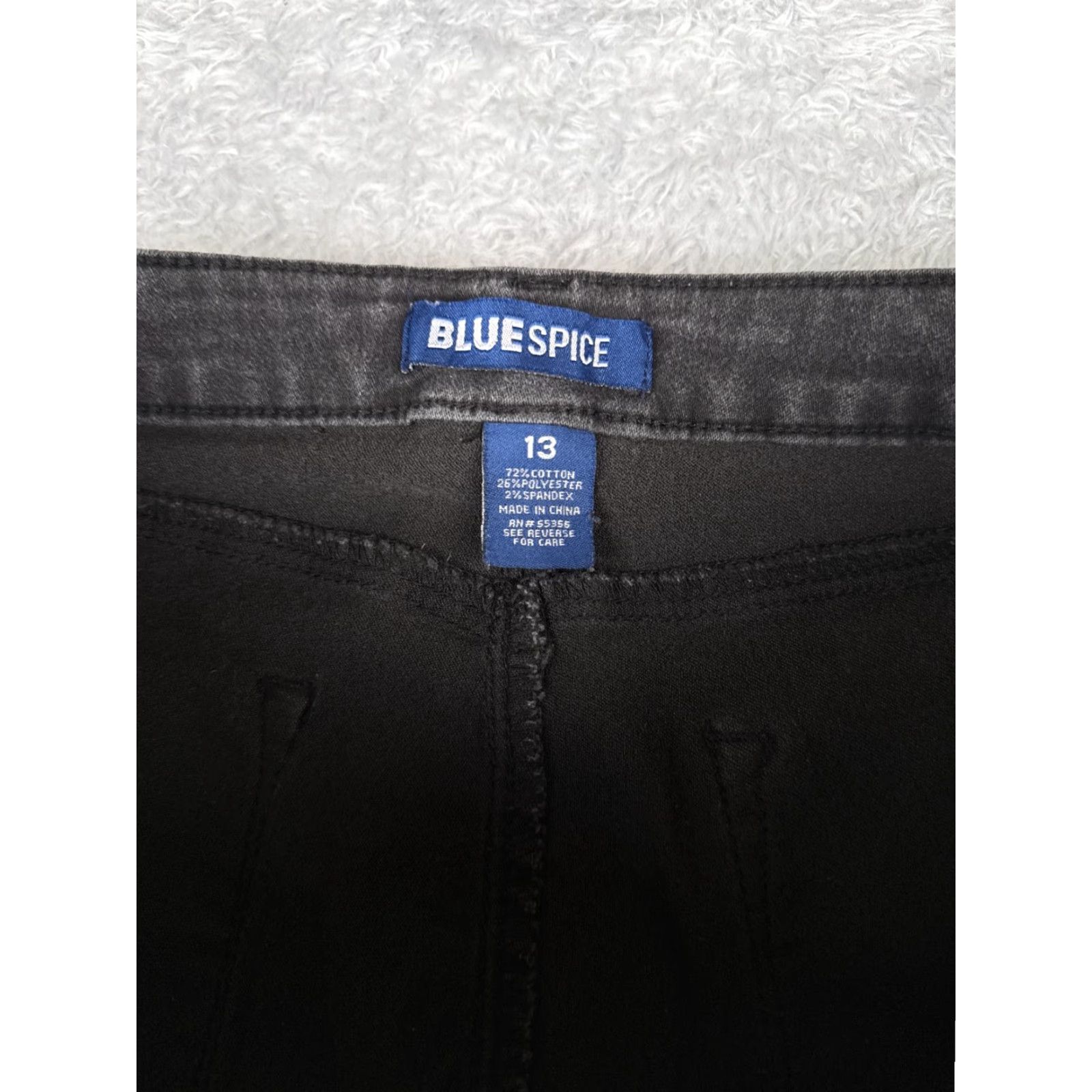 Vintage Blue Spice Jeans Juniors 13 Black Denim Skinny Mid Rise Cotton Blend 30x27 Size 34" / US 12 / IT 48 - 6 Thumbnail