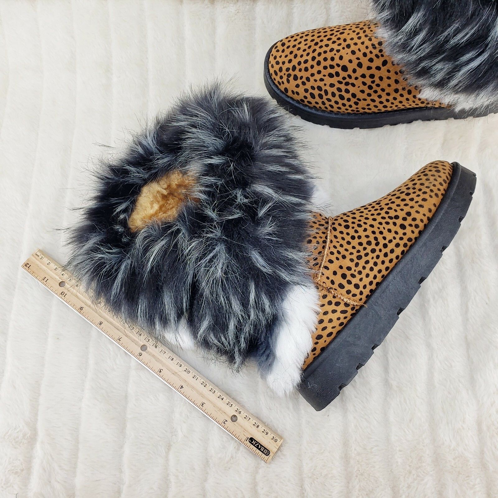 Other Chi Chi Cheetah Animal Print Faux Fur Thick Lined Winter Boo Size US 6 / IT 36 - 5 Thumbnail