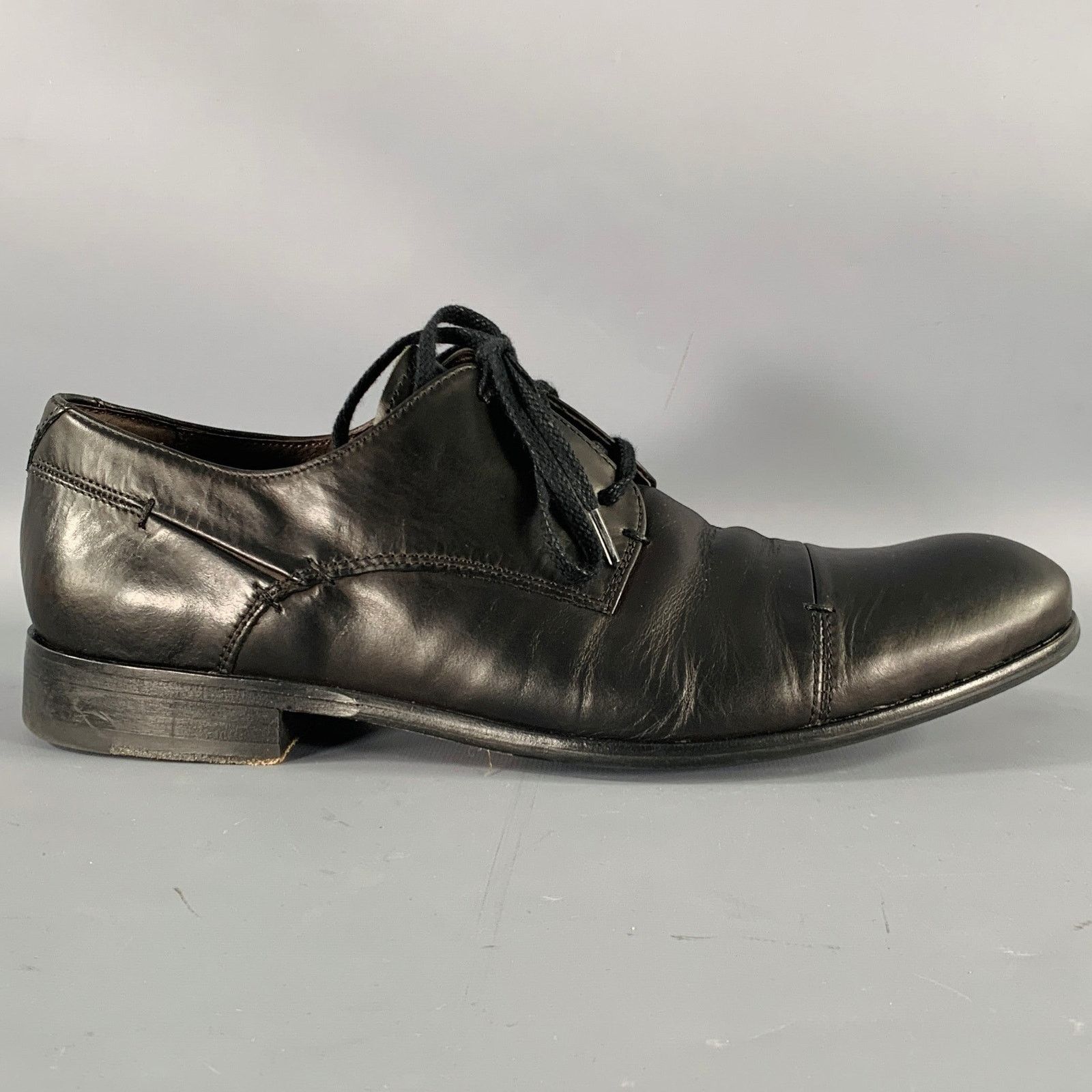 John Varvatos JOHN VARVATOS Size 9.5 Black Leather Derby Lace-Up Shoes Size US 9.5 / EU 42-43 - 2 Thumbnail