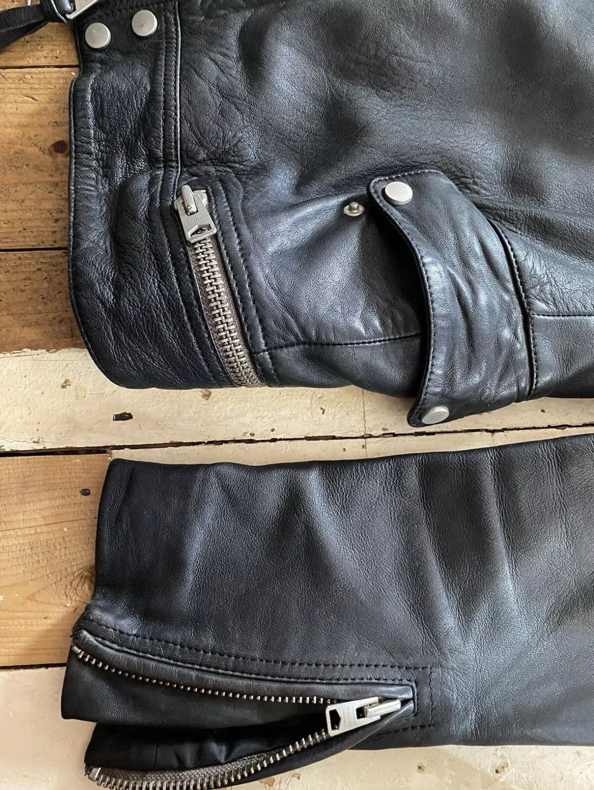 Allsaints **RARE** Clay Leather Biker Jacket Size US M / EU 48-50 / 2 - 2 Thumbnail