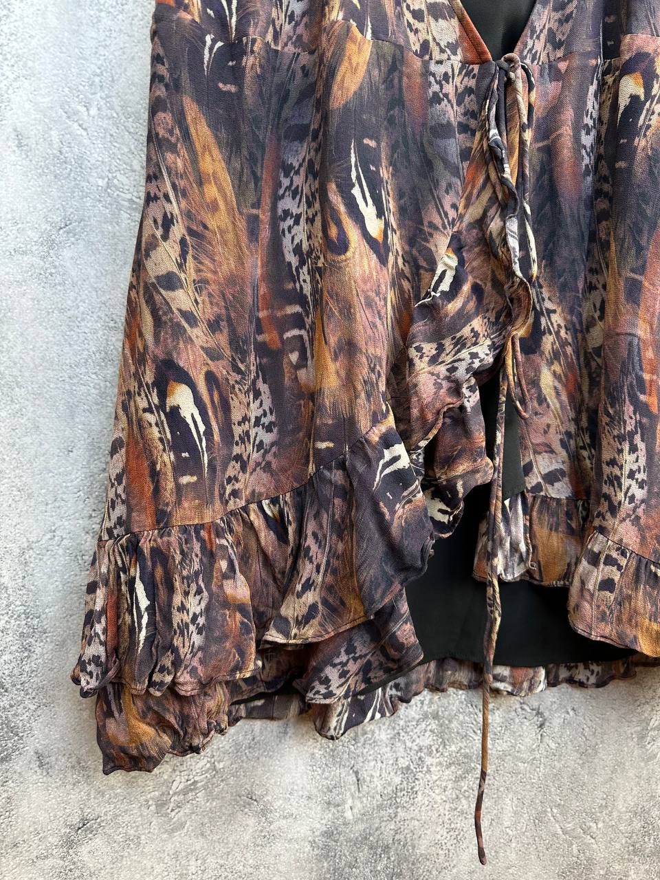 Allsaints AllSaints Darley Fusion Feather Print Ruffle Mini Dress Boho Size M / US 6-8 / IT 42-44 - 6 Thumbnail