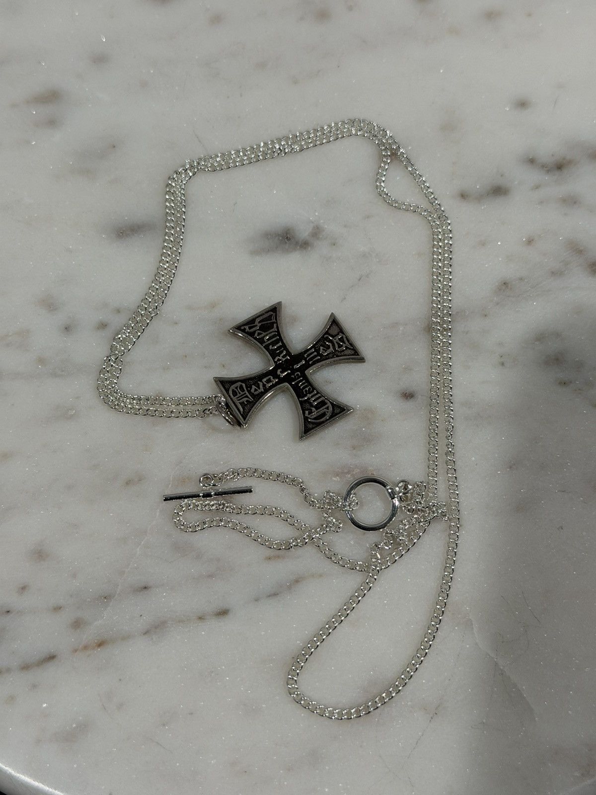 Enfants Riches Deprimes Enfants Riches Deprimes Silver Cross Gothic Logo Necklace Size ONE SIZE - 10 Thumbnail