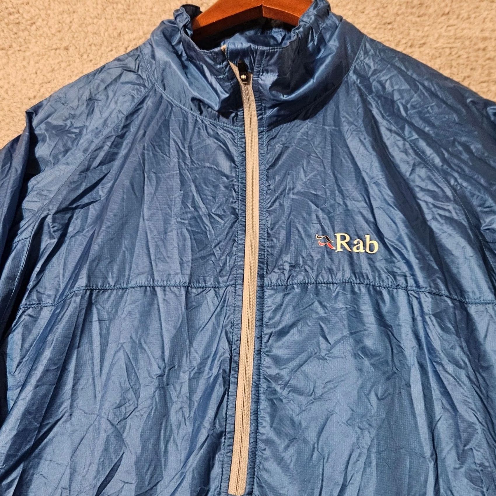 Rab RAB Wind Jacket Men's Large Blue Pertex Ripstop Packable Size US L / EU 52-54 / 3 - 2 Thumbnail