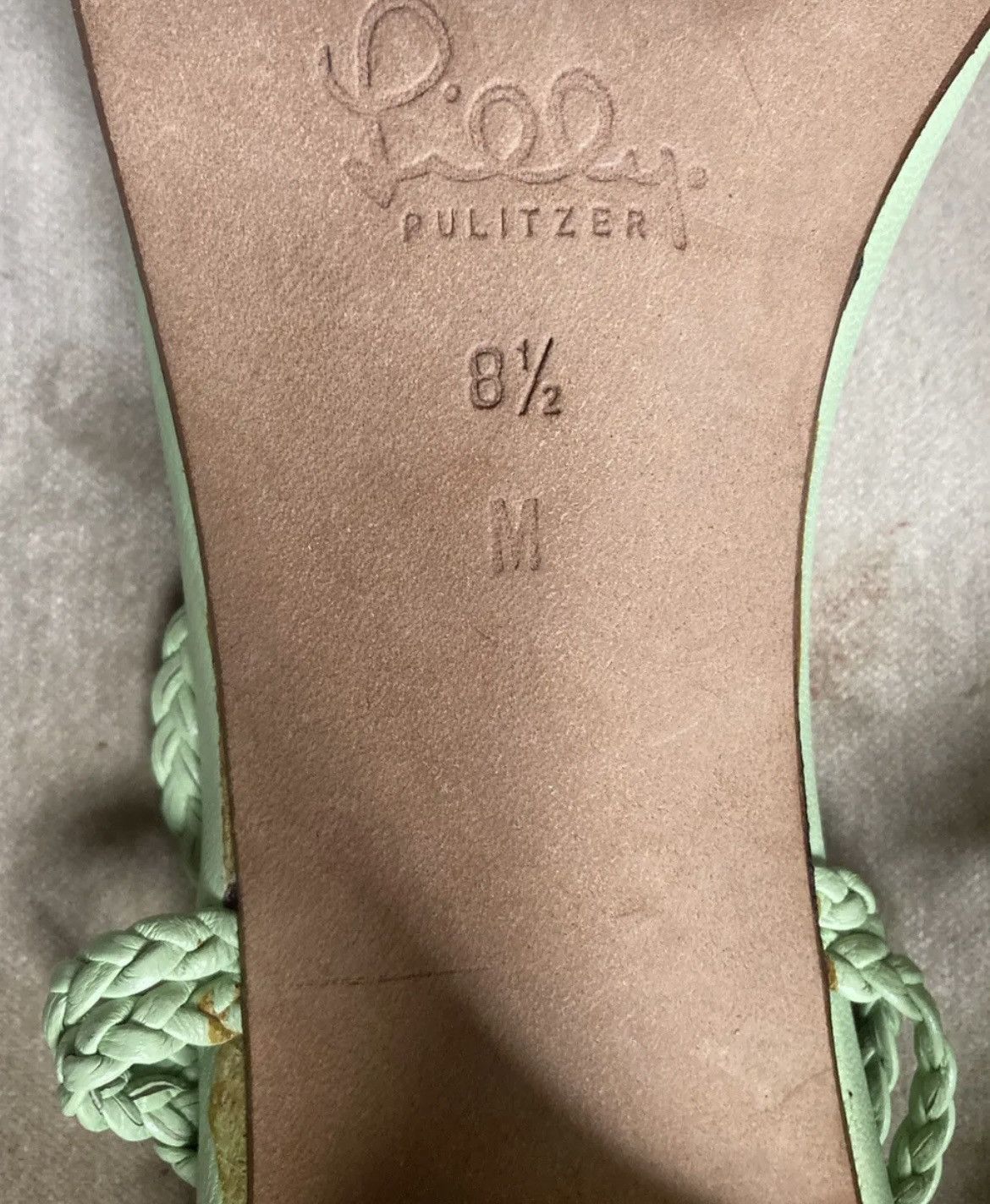 LILLY PULITZER Women's Green Weave Straps Stiletto Sandals