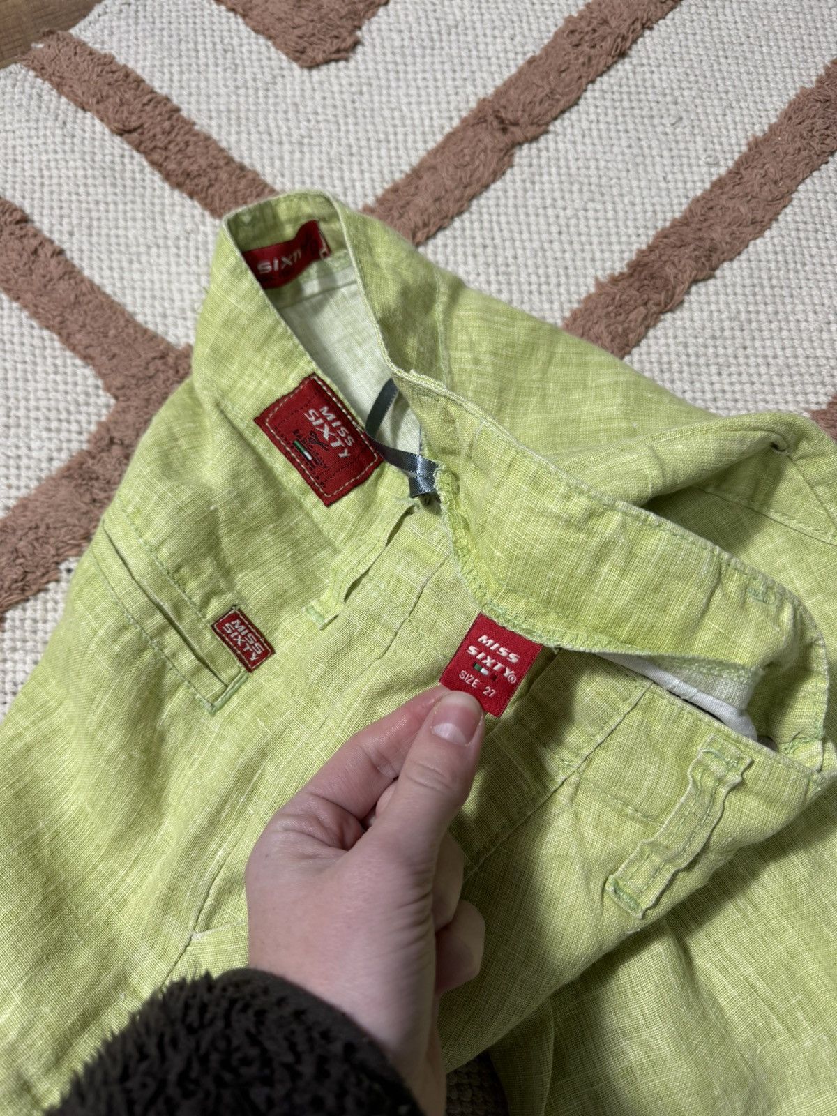 Miss Sixty VINTAGE MISS SIXTY LINEN STRAIGHT MID RISE TROUSERS Size 27" / US 4 / IT 40 - 6 Thumbnail
